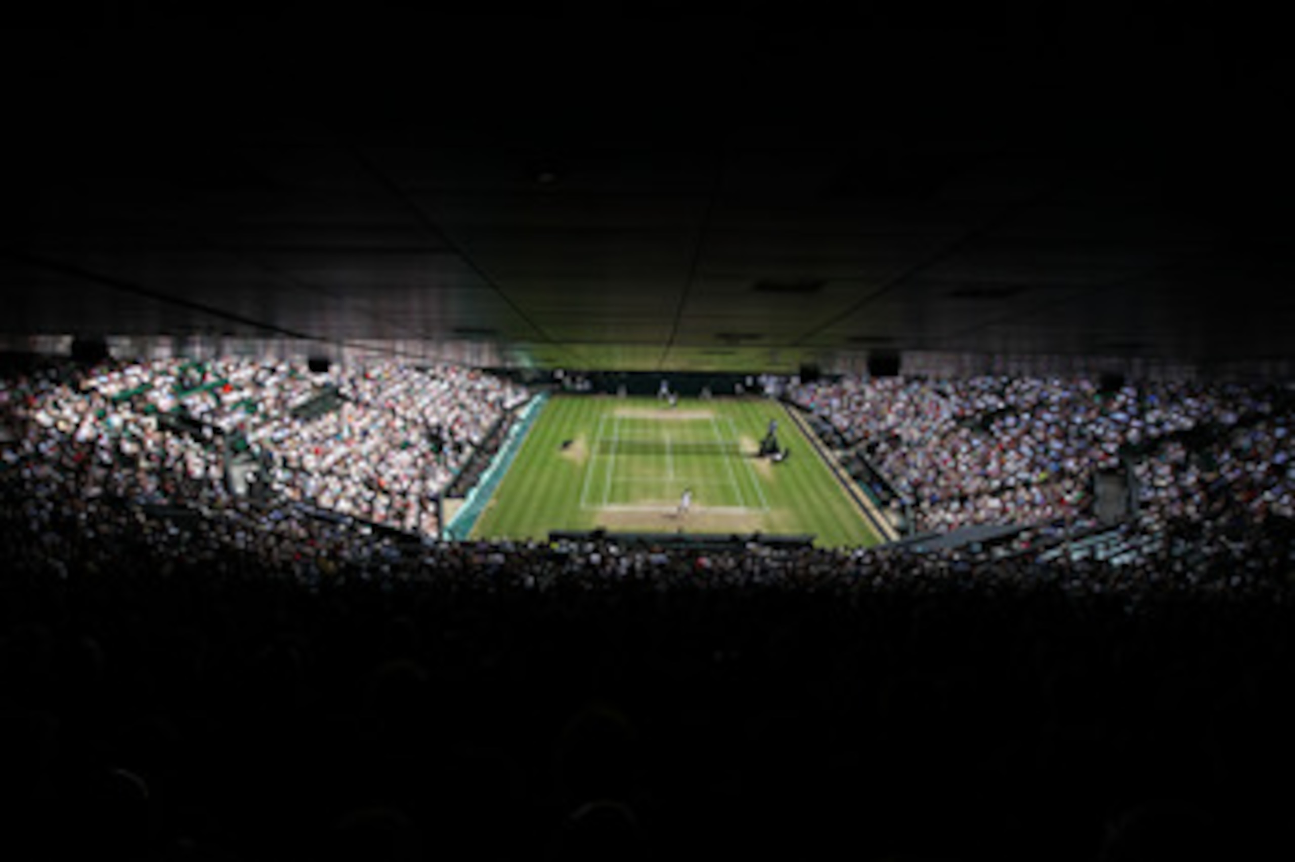 LONDON, ENGLAND - JULY 01:  A general view of Centre Court during the Ladies Semi Final match between Tsvetana Pironkova of Bulgaria and Vera Zvonareva of Russia on Day Ten of the Wimbledon Lawn Tennis Championships at the All England Lawn Tennis and Croq