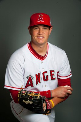 TEMPE, AZ - FEBRUARY 21: Garrett Richards #57 of the Los Angeles Angels of Anaheim poses during their photo day at Tempe Diablo Stadium on February 21, 2011 in Tempe, Arizona.  (Photo by Rob Tringali/Getty Images)