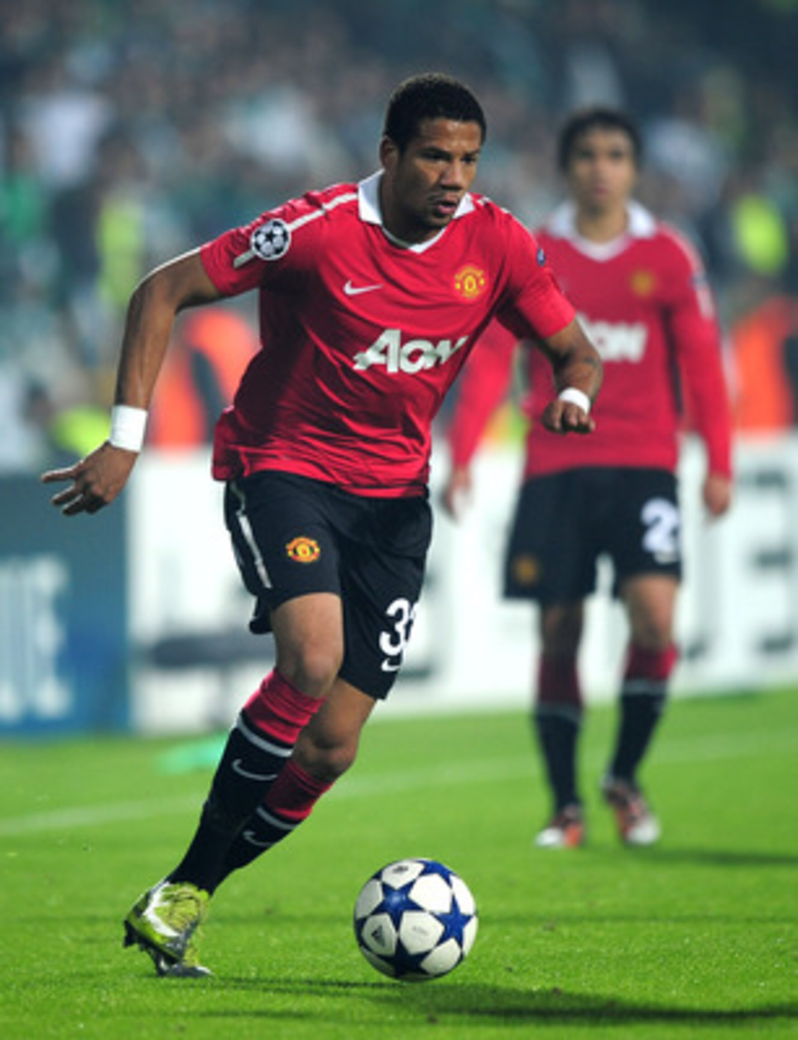 BURSA, TURKEY - NOVEMBER 02:  Bebe of Manchester United in action during the UEFA Champions League Group C match between Bursapor Kulubu and Manchester United at the Bursa Ataturk Stadium on November 2, 2010 in Bursa, Turkey.  (Photo by Shaun Botterill/Ge