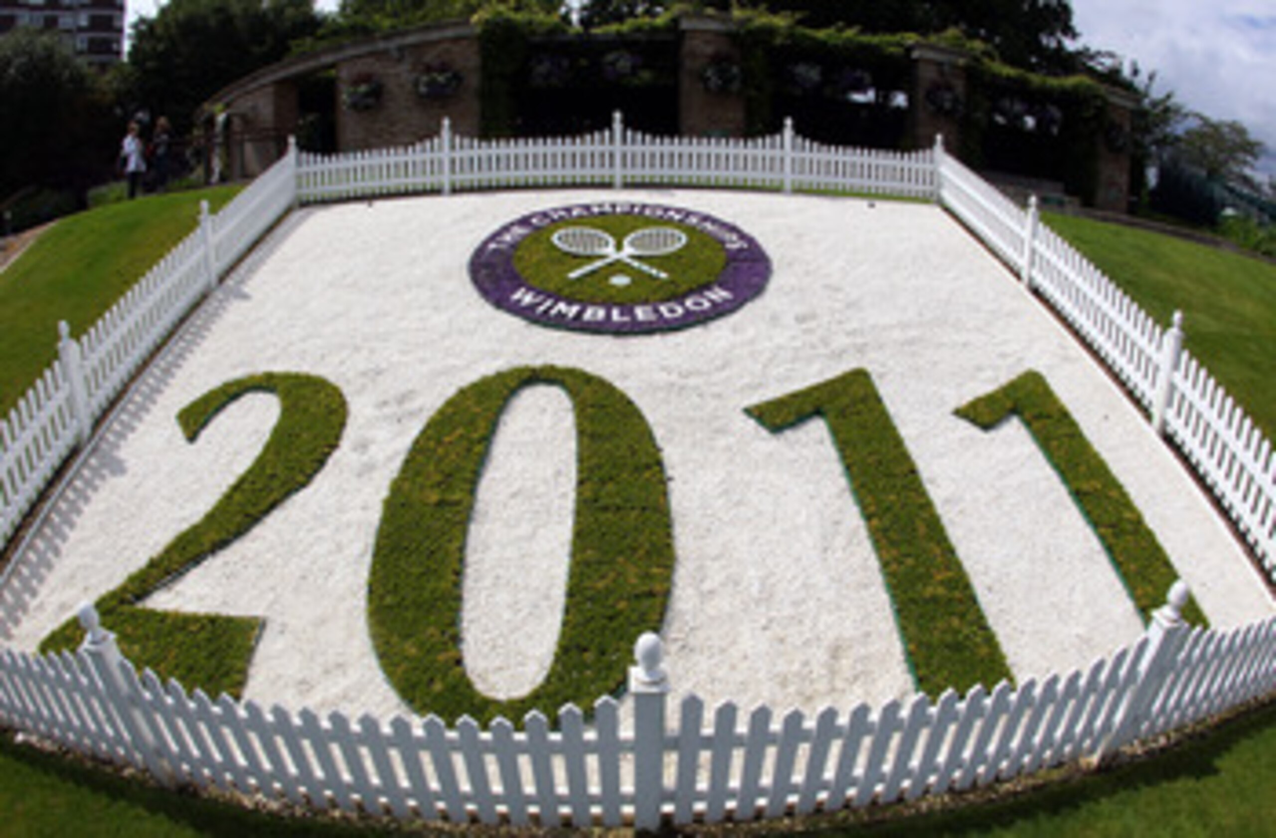 WIMBLEDON, ENGLAND - JUNE 19: A general view at the All England Lawn Tennis and Croquet Club ahead of the Wimbledon Lawn Tennis Championships on June 19, 2011 in London, England. The Championships, which are celebrating their 125th anniversary this year WIMBLEDON, ENGLAND - JUNE 19: A general view at the All England Lawn Tennis and Croquet Club ahead of the Wimbledon Lawn Tennis Championships on June 19, 2011 in London, England. The Championships, which are celebrating their 125th anniversary this year