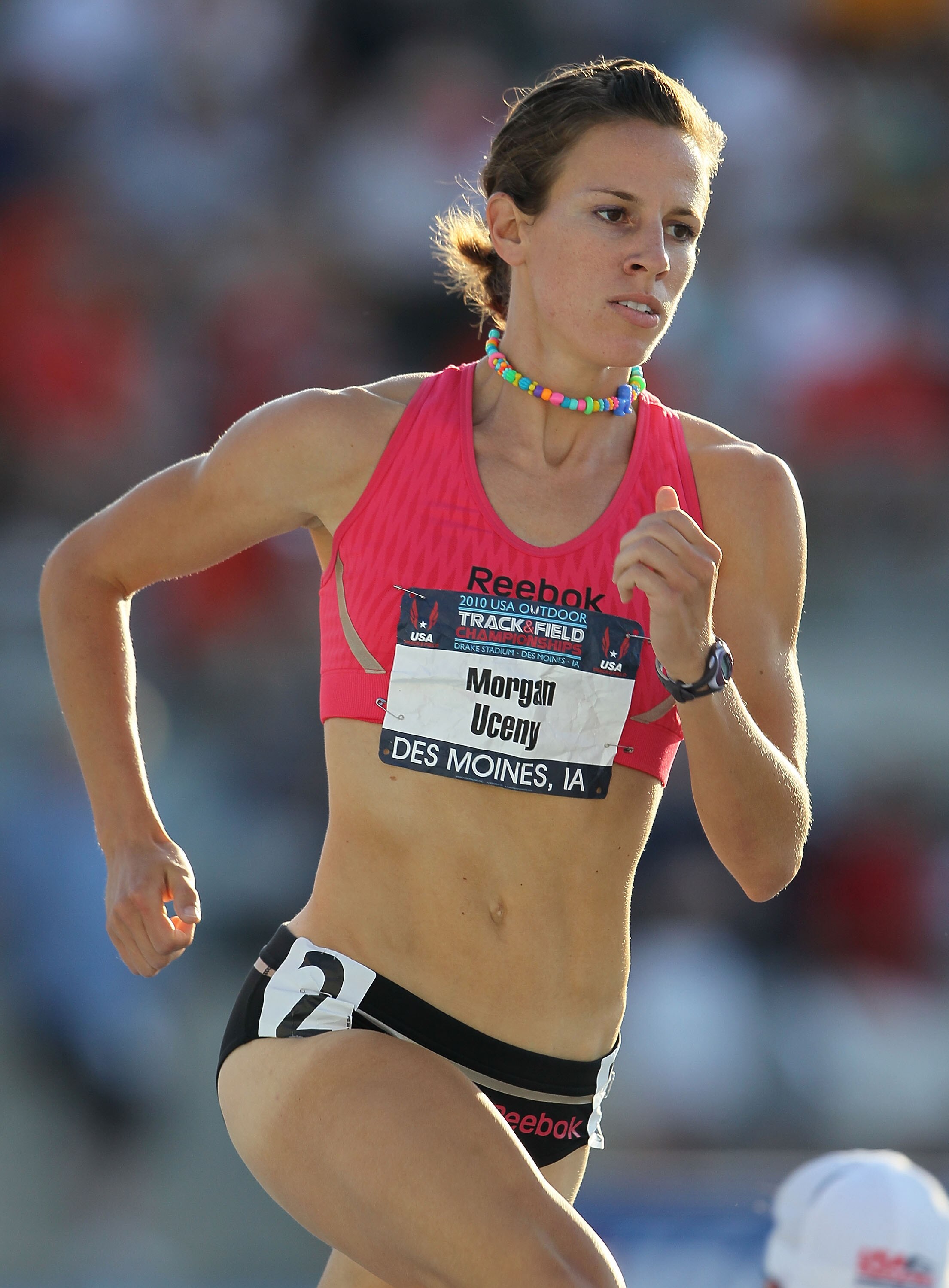 DES MOINES, IA - JUNE 25:  Morgan Uceny competes in the Womens 800 Meter during the 2010 USA Outdoor Track & Field Championships at Drake Stadium on June 25, 2010 in Des Moines, Iowa.  (Photo by Andy Lyons/Getty Images)