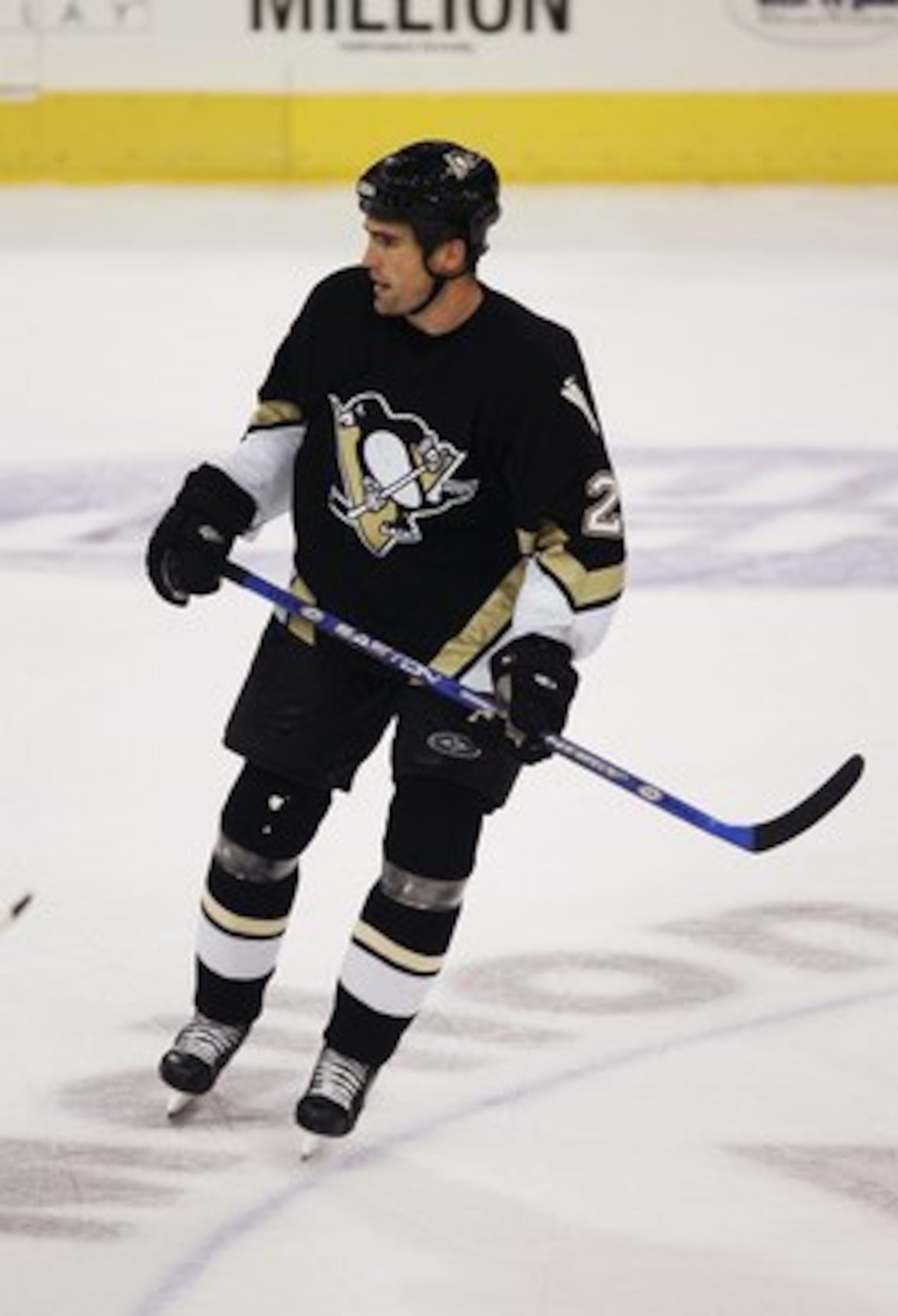 PITTSBURGH - OCTOBER 5:  Defenseman Josef Melichar#2 of the Pittsburgh Penguins skates on the ice against the Philadelphia Flyers during the season opener at Mellon Arena on October 5, 2006 in Pittsburgh, Pennsylvania. The Penguins won 4-0. (Photo by Harr