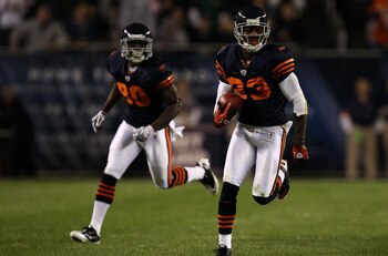 CHICAGO - SEPTEMBER 27:  Devin Hester #23 of the Chicago Bears returns a punt 62-yards for a touchdown in the fourth quarter against the Green Bay Packers at Soldier Field on September 27, 2010 in Chicago, Illinois.  (Photo by Jonathan Daniel/Getty Images