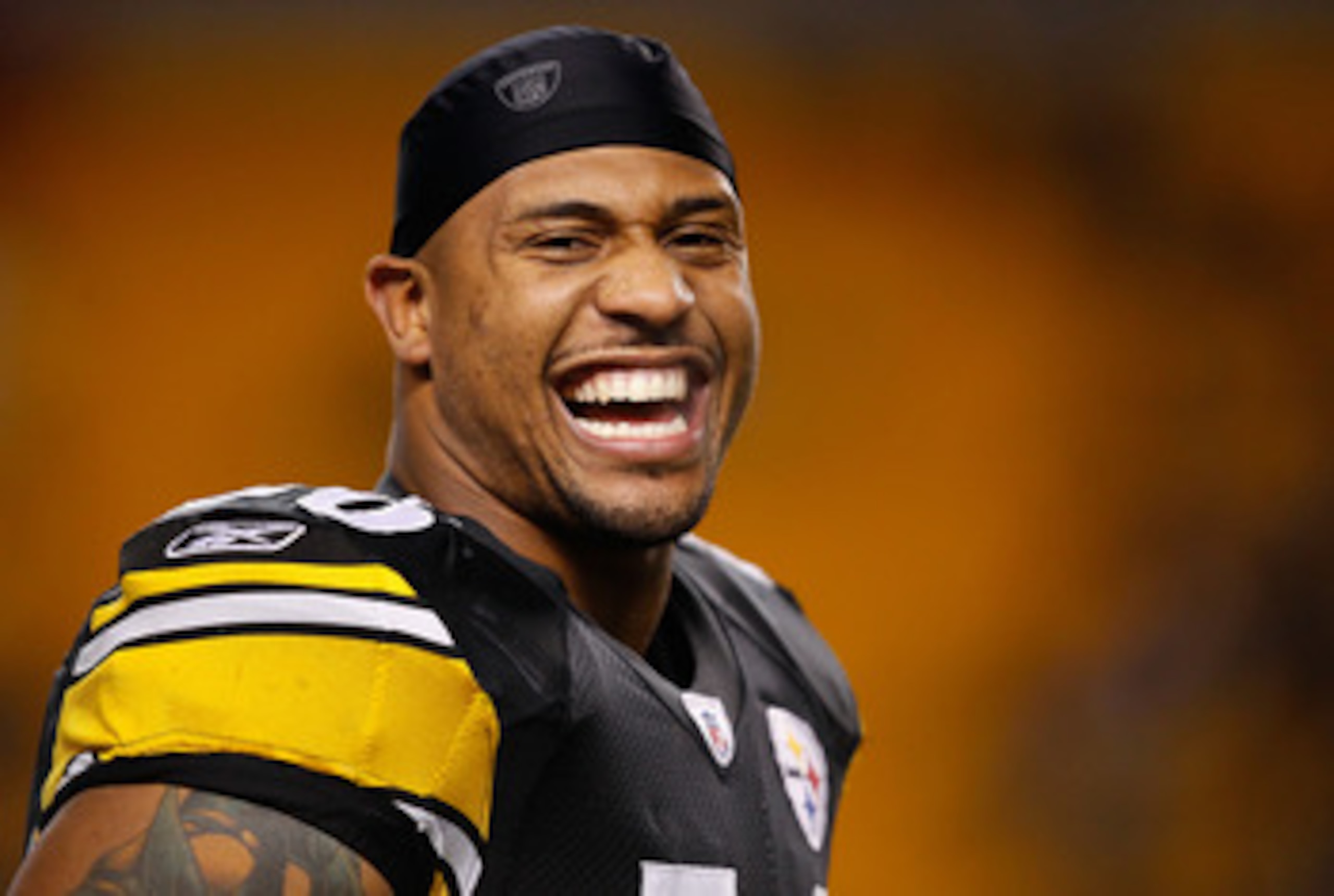 PITTSBURGH - DECEMBER 23:  LaMarr Woodley #56 of the Pittsburgh Steelers warms up prior to the game against the Carolina Panthers on December 23, 2010 at Heinz Field in Pittsburgh, Pennsylvania.  (Photo by Jared Wickerham/Getty Images)