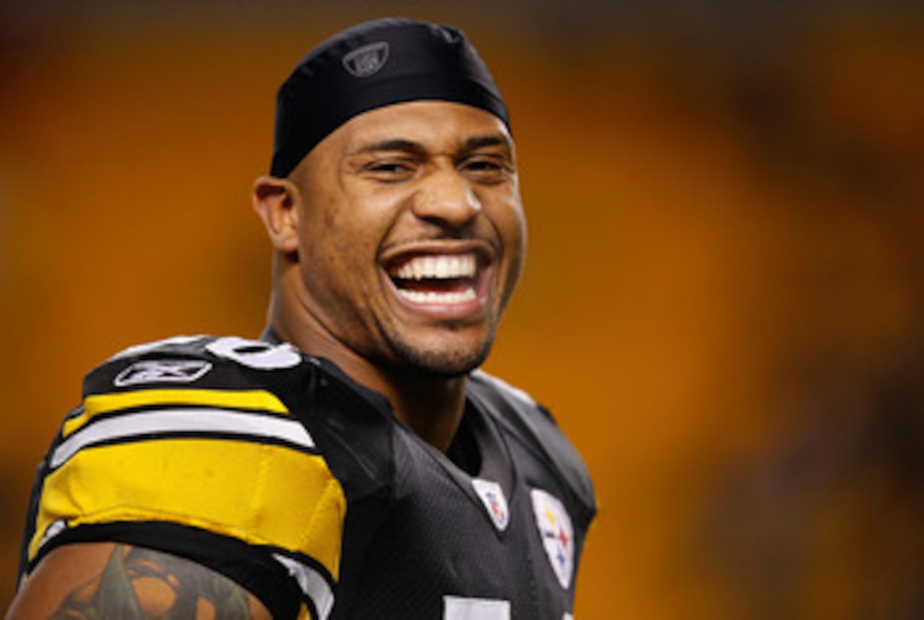PITTSBURGH - DECEMBER 23: LaMarr Woodley #56 of the Pittsburgh Steelers warms up prior to the game against the Carolina Panthers on December 23, 2010 at Heinz Field in Pittsburgh, Pennsylvania. (Photo by Jared Wickerham/Getty Images) PITTSBURGH - DECEMBER 23: LaMarr Woodley #56 of the Pittsburgh Steelers warms up prior to the game against the Carolina Panthers on December 23, 2010 at Heinz Field in Pittsburgh, Pennsylvania. (Photo by Jared Wickerham/Getty Images)