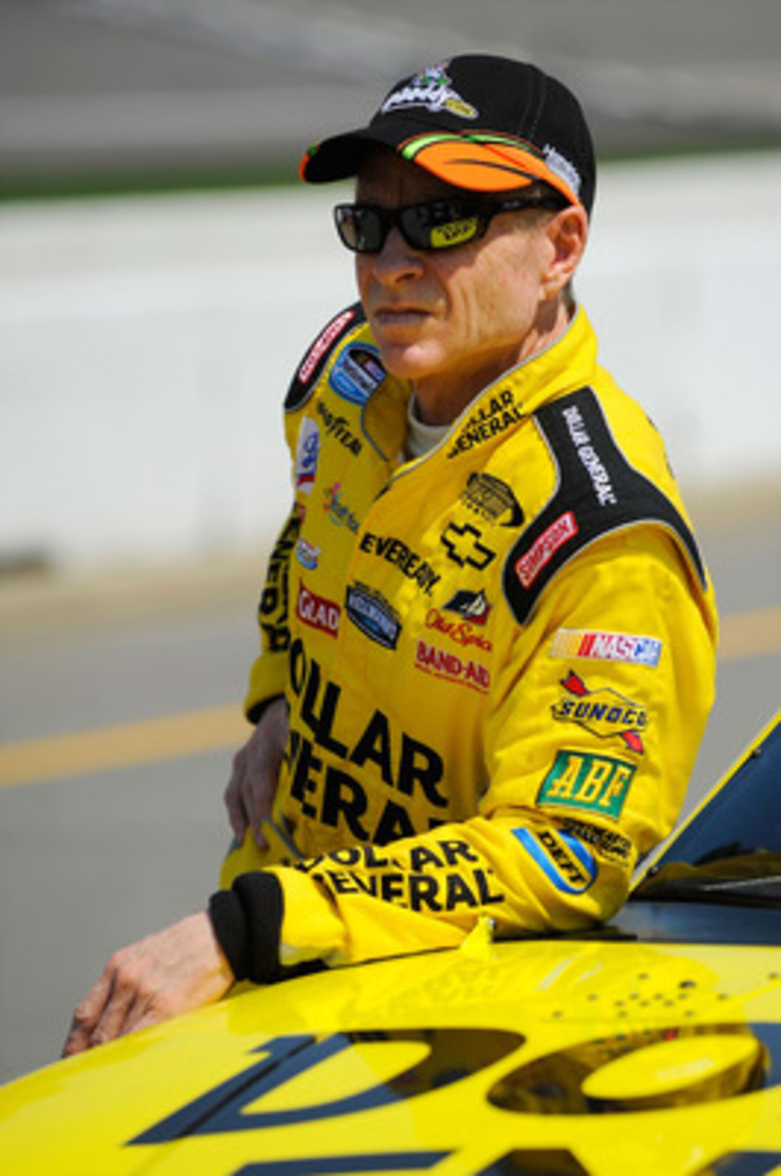 BROOKLYN, MI - JUNE 18:  Mark Martin, driver of the #32 Dollar General Chevrolet, waits on pit road during qualifying for the NASCAR Nationwide Series Alliance Truck Parts 250 at Michigan International Speedway on June 18, 2011 in Brooklyn, Michigan.  (Ph