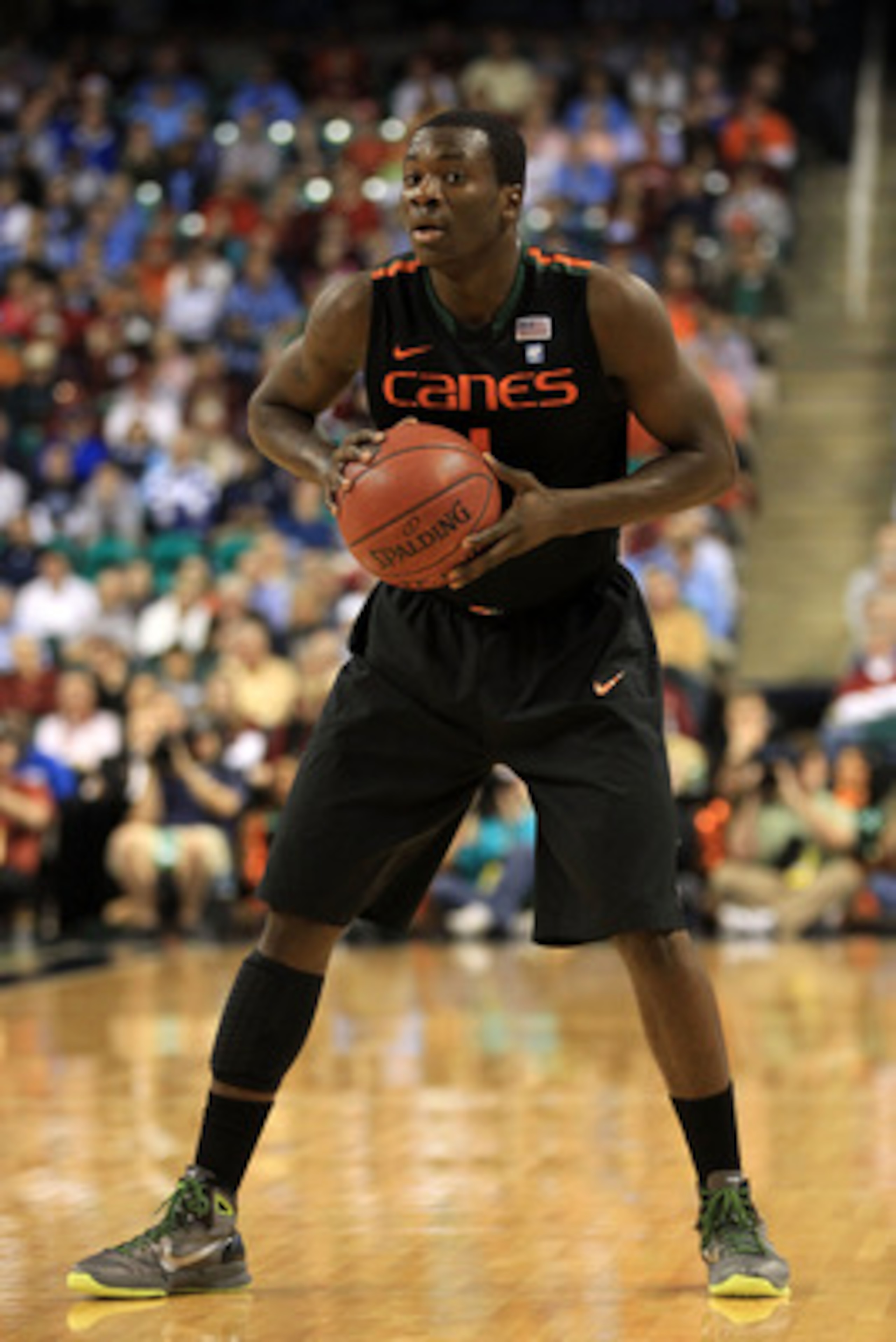 GREENSBORO, NC - MARCH 11:  Durand Scott #1 of the Miami Hurricanes looks to pass during the first half against the North Carolina Tar Heels  in the quarterfinals of the 2011 ACC men's basketball tournament at the Greensboro Coliseum on March 11, 2011 in 
