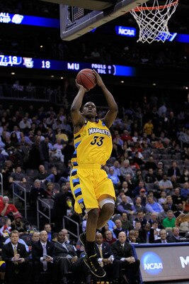 NEWARK, NJ - MARCH 25: Jimmy Butler #33 of the Marquette Golden Eagles in action against the North Carolina Tar Heels during the east regional semifinal of the 2011 NCAA Men's Basketball Tournament at the Prudential Center on March 25, 2011 in Newark, Ne NEWARK, NJ - MARCH 25: Jimmy Butler #33 of the Marquette Golden Eagles in action against the North Carolina Tar Heels during the east regional semifinal of the 2011 NCAA Men's Basketball Tournament at the Prudential Center on March 25, 2011 in Newark, Ne