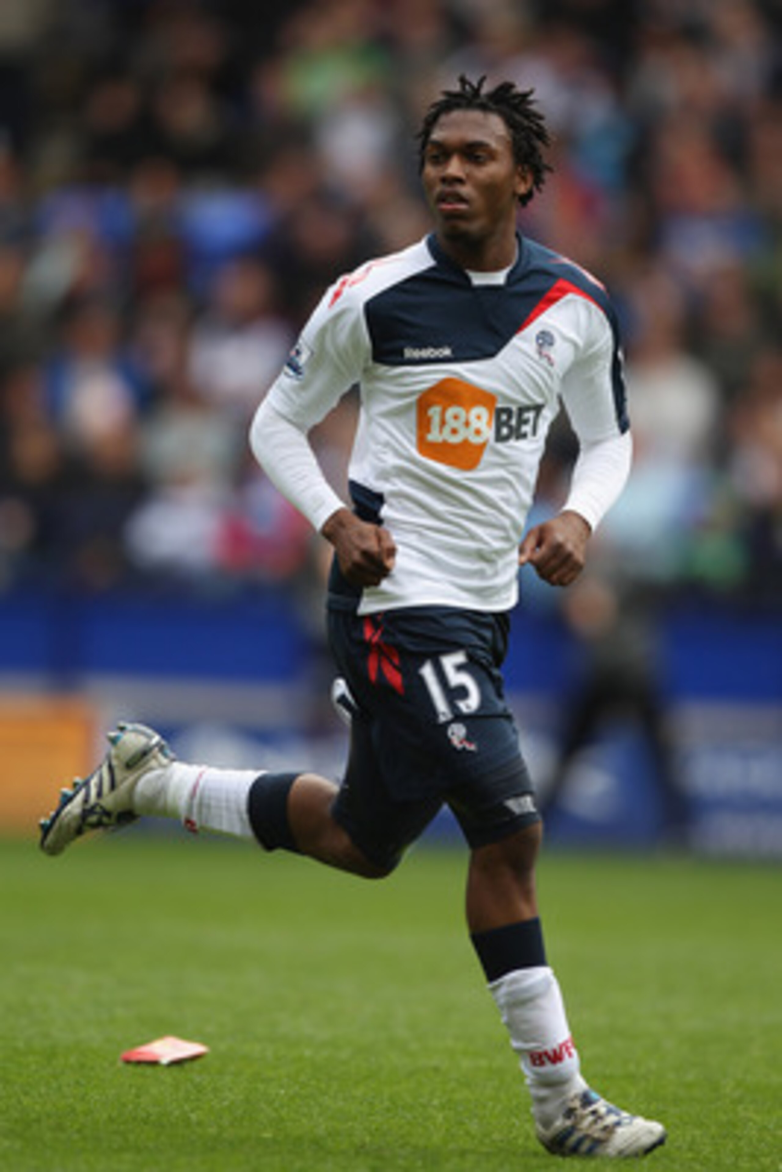BOLTON, ENGLAND - MAY 22:  Daniel Sturridge of Bolton Wanderers in action during the Barclays Premier League match between  Bolton Wanderers and Manchester City at the Reebok Stadium on May 22, 2011 in Bolton, England.  (Photo by Michael Steele/Getty Imag