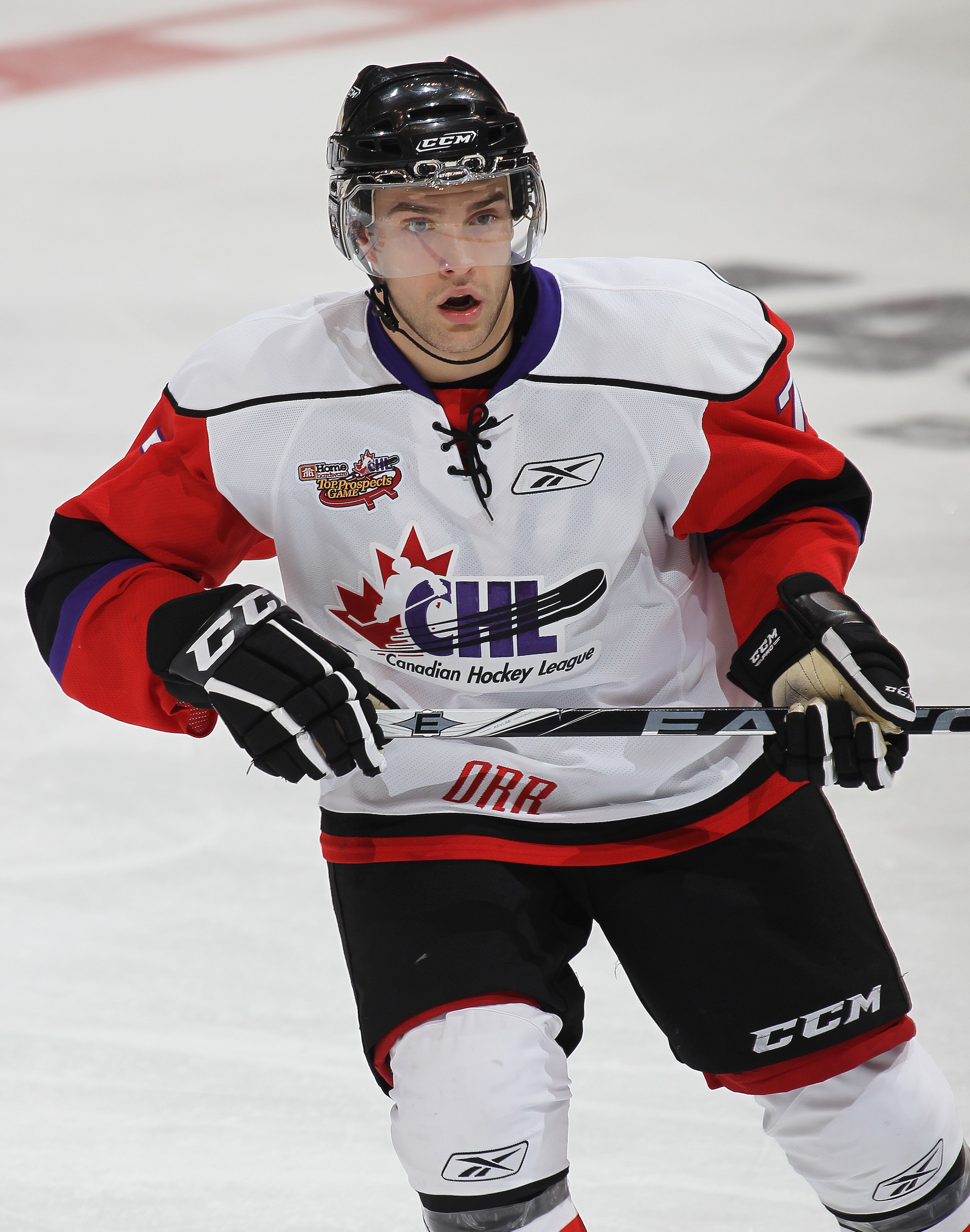 TORONTO, CAN - JANUARY 19:  Daniel Catenacci #7 of Team Orr skates against Team Cherry in the 2011 Home Hardware Top Prospects game on January 19, 2011 at the Air Canada Centre in Toronto, Canada. Team Orr defeated Team Cherry 7-1. (Photo by Claus Anderse