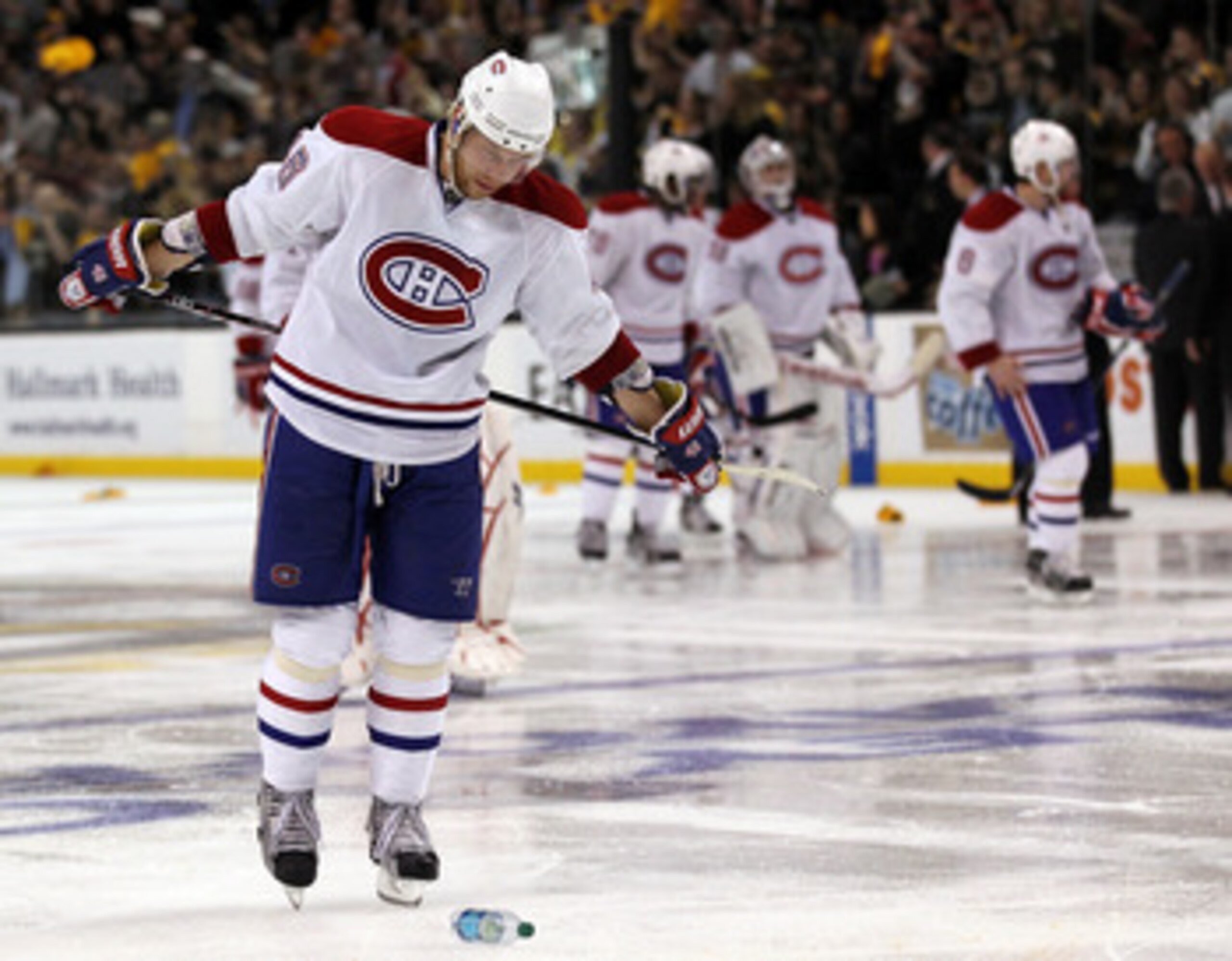 BOSTON, MA - APRIL 27:  Andrei Kostitsyn #46 of the Montreal Canadiens leaves the ice after losing to the Boston Bruins in Game Seven of the Eastern Conference Quarterfinals during the 2011 NHL Stanley Cup Playoffs at TD Garden on April 27, 2011 in Boston