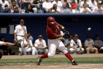 6 Jun 1998:  Wes Rachels #24 of the USC Trojans swings during the College World Series game against  the  Arizona State Sun Devils at Rosenblatt Stadium in Omaha, Nebraska. USC defeated ASU 21-14Mandatory Credit: Vincent Laforet  /Allsport