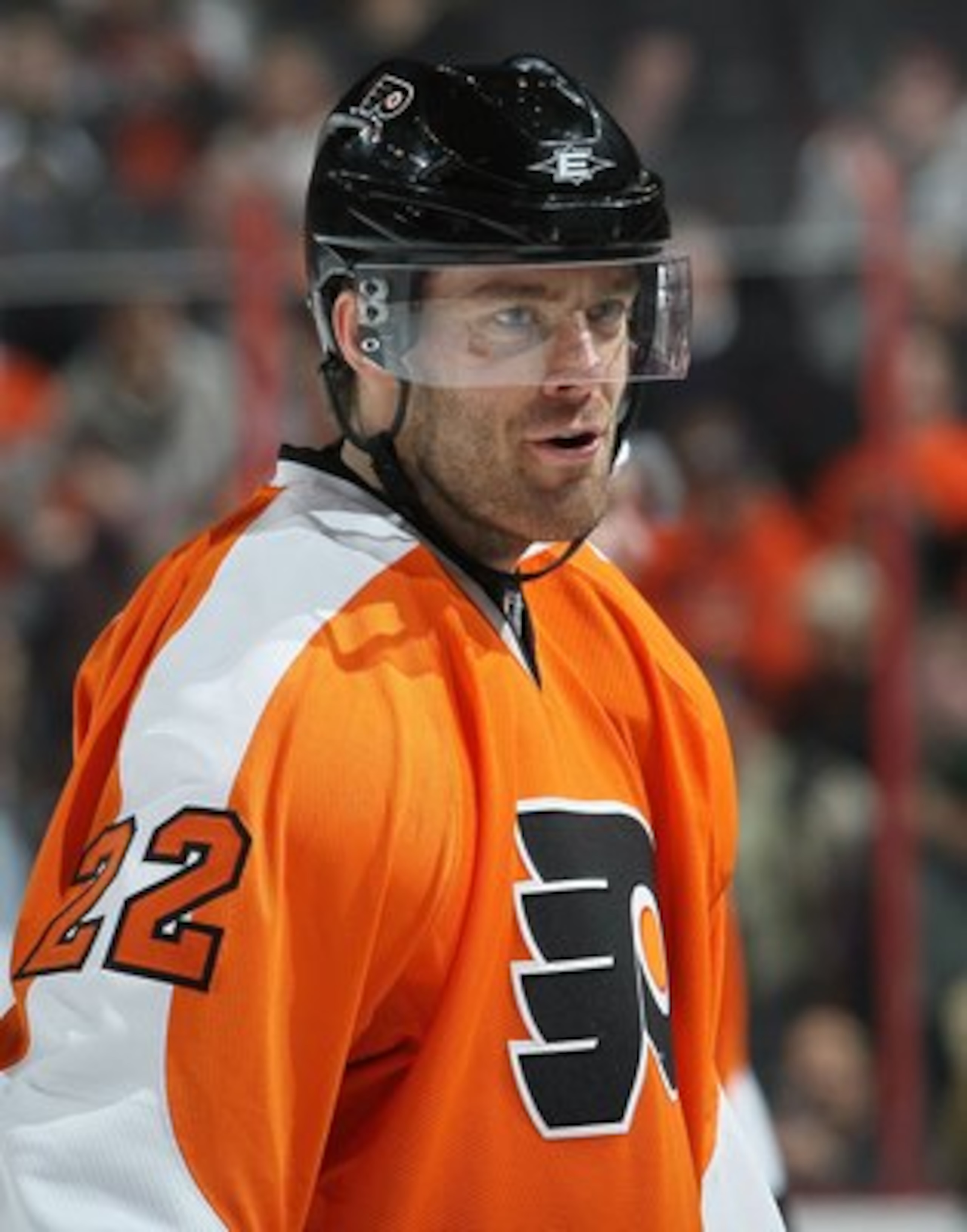 PHILADELPHIA, PA - MARCH 12:  Ville Leino #22 of the Philadelphia Flyers skates against the Atlanta Thrashers on March 12, 2011 at Wells Fargo Center in Philadelphia, Pennsylvania.  (Photo by Jim McIsaac/Getty Images)