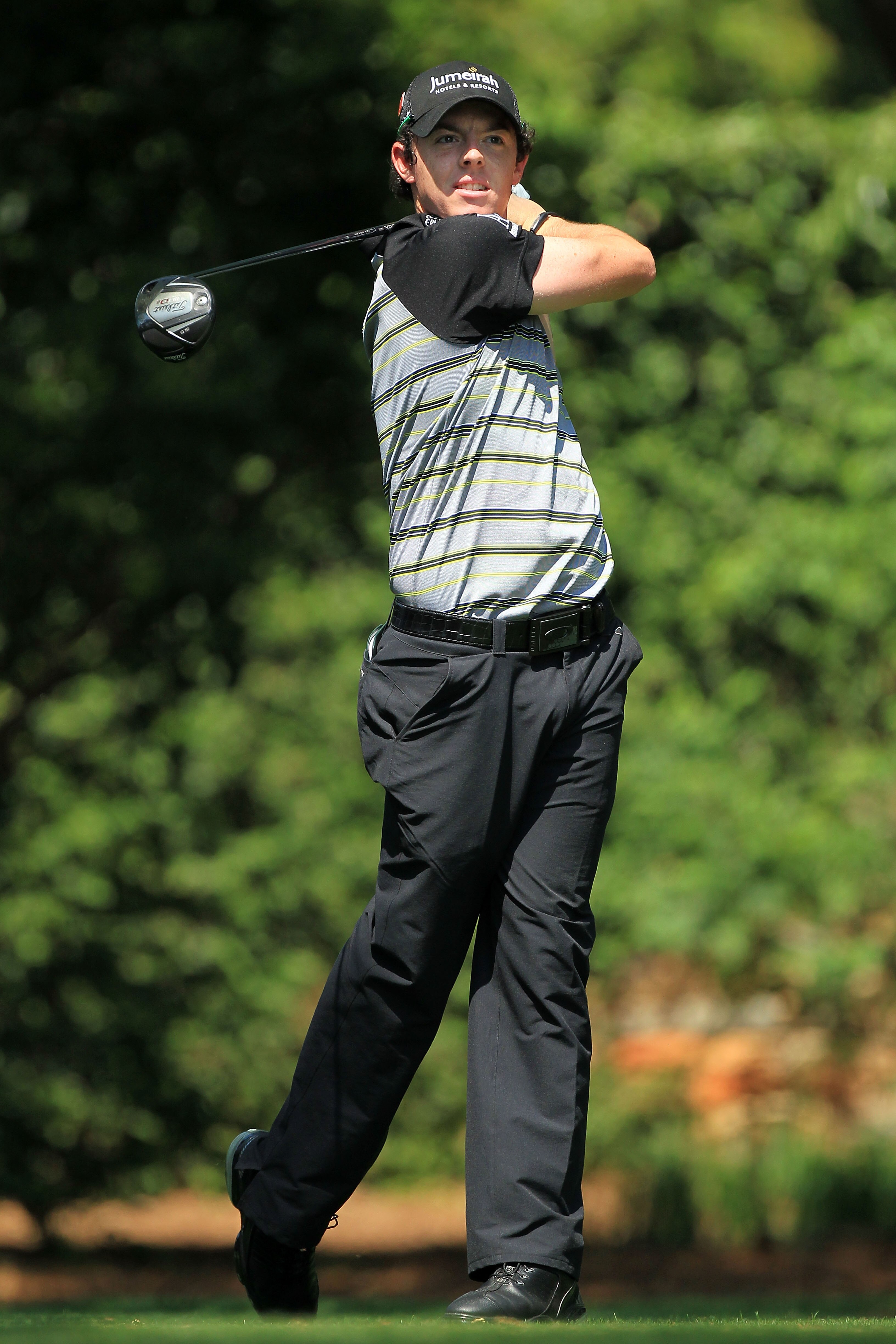 AUGUSTA, GA - APRIL 10: Rory McIlroy of Northern Ireland hits a tee shot during the final round of the 2011 Masters Tournament on April 10, 2011 in Augusta, Georgia.  (Photo by David Cannon/Getty Images)