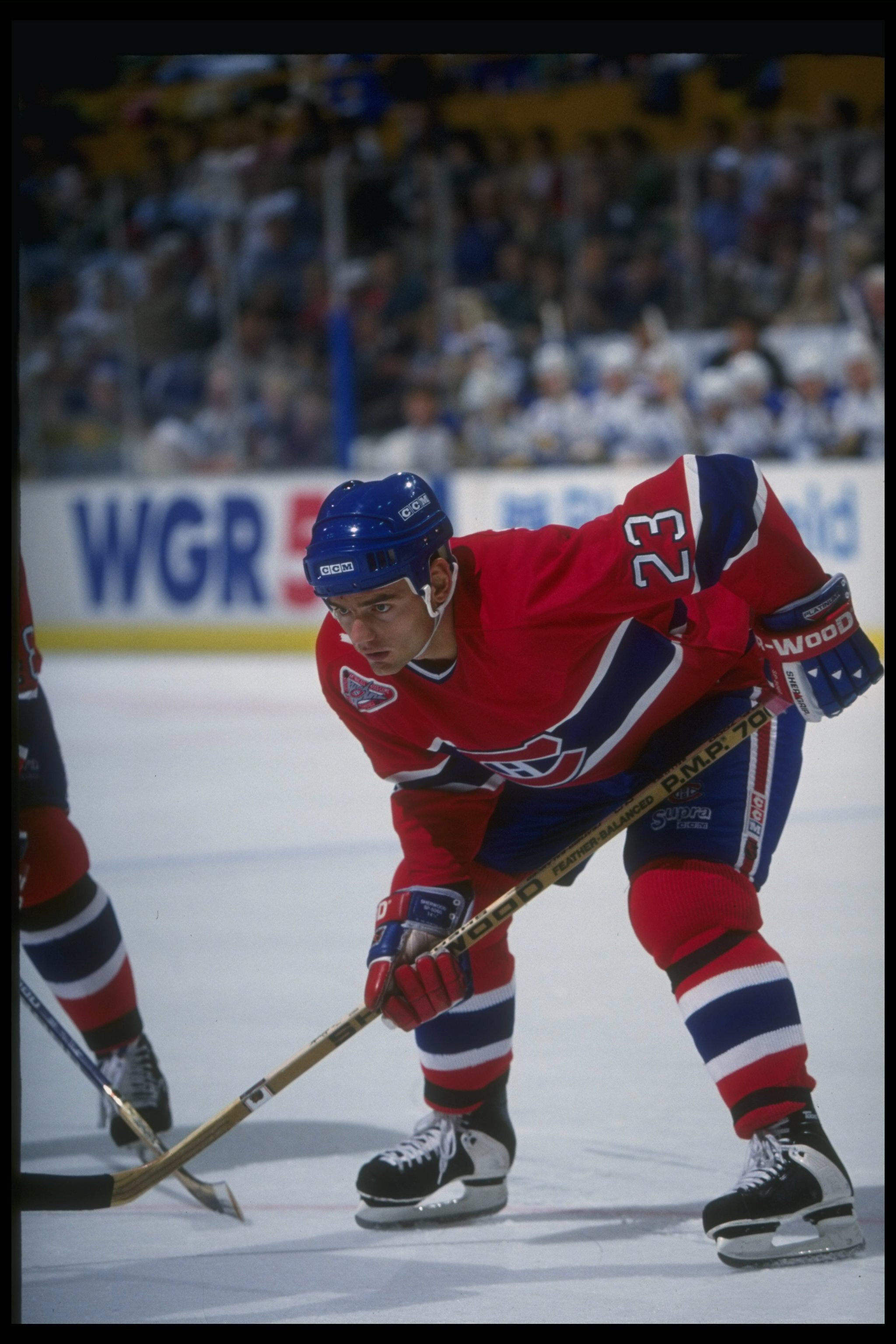 11 Oct 1991:  Leftwinger Brian Bellows of the Montreal Canadiens looks on during a game against the Buffalo Sabres at Memorial Auditorium in Buffalo, New York. Mandatory Credit: Rick Stewart  /Allsport