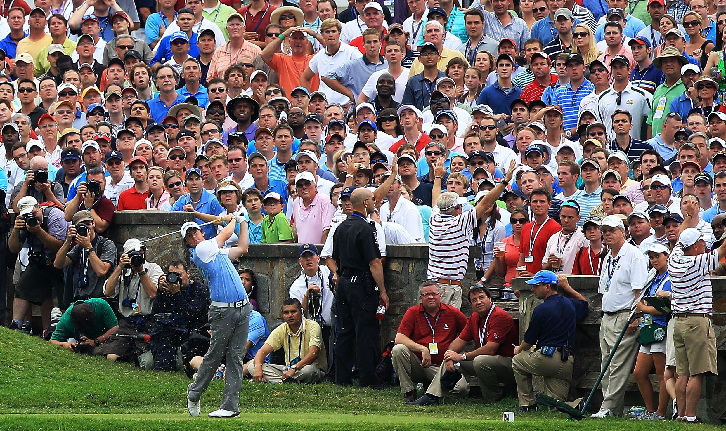 BETHESDA, MD - JUNE 18:  Rory McIlroy of Northern Ireland hits his tee shot on the tenth hole during the third round of the 111th U.S. Open at Congressional Country Club on June 18, 2011 in Bethesda, Maryland.  (Photo by David Cannon/Getty Images)