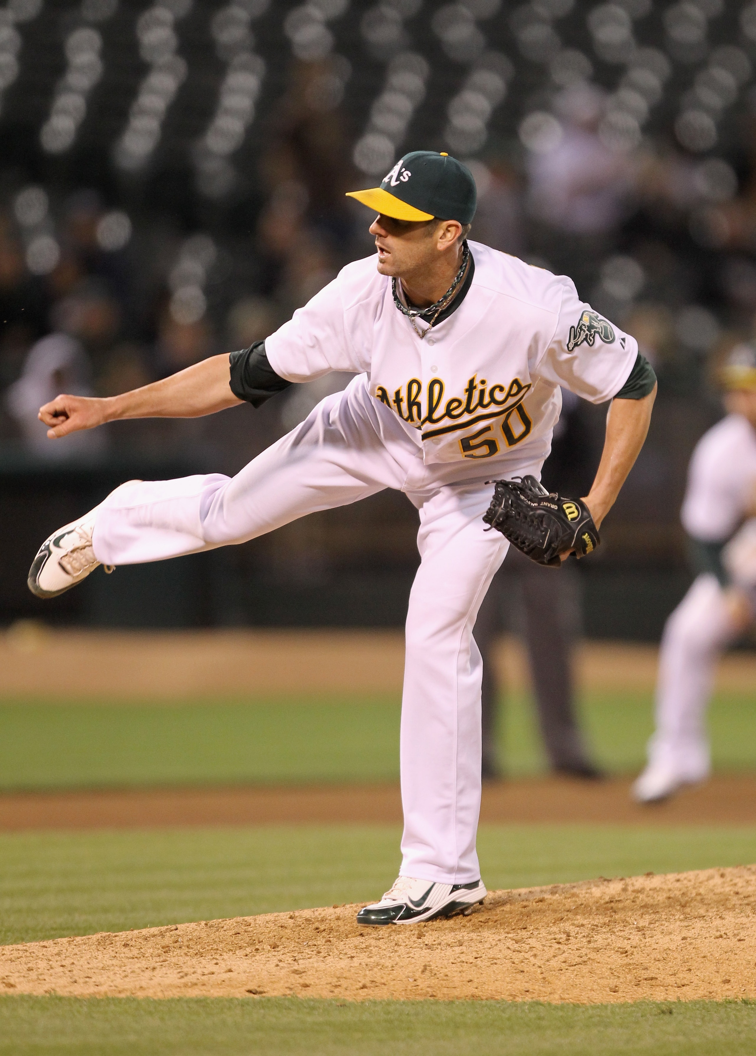 OAKLAND, CA - MAY 18:  Grant Balfour #50 of the Oakland Athletics pitches against the Minnesota Twins at Oakland-Alameda County Coliseum on May 18, 2011 in Oakland, California. Balfour is from Sydney, Australia.  (Photo by Ezra Shaw/Getty Images)
