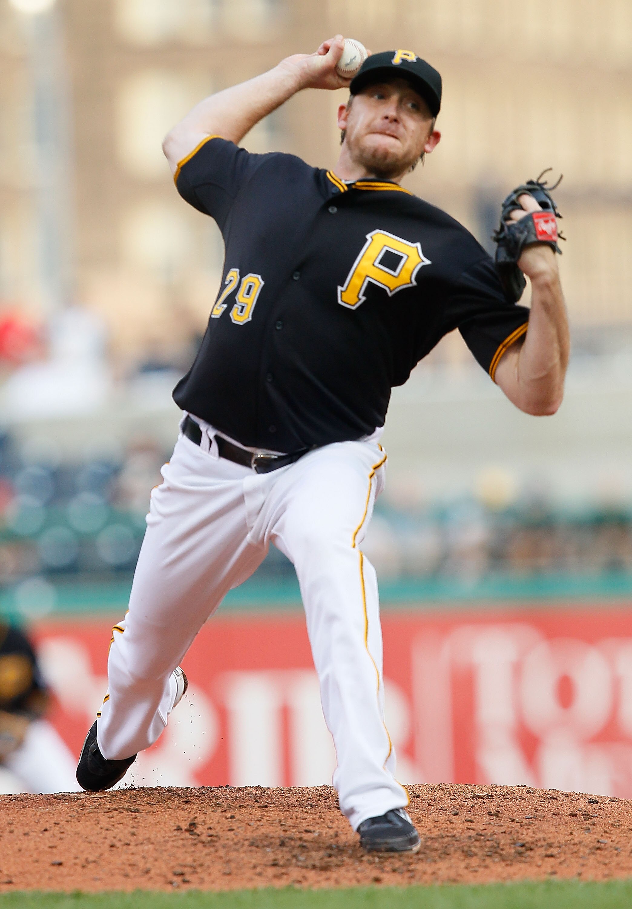 PITTSBURGH - JUNE 07:  Kevin Correia #29 of the Pittsburgh Pirates pitches against the Arizona Diamondbacks during the game on June 7, 2011 at PNC Park in Pittsburgh, Pennsylvania.  (Photo by Jared Wickerham/Getty Images)