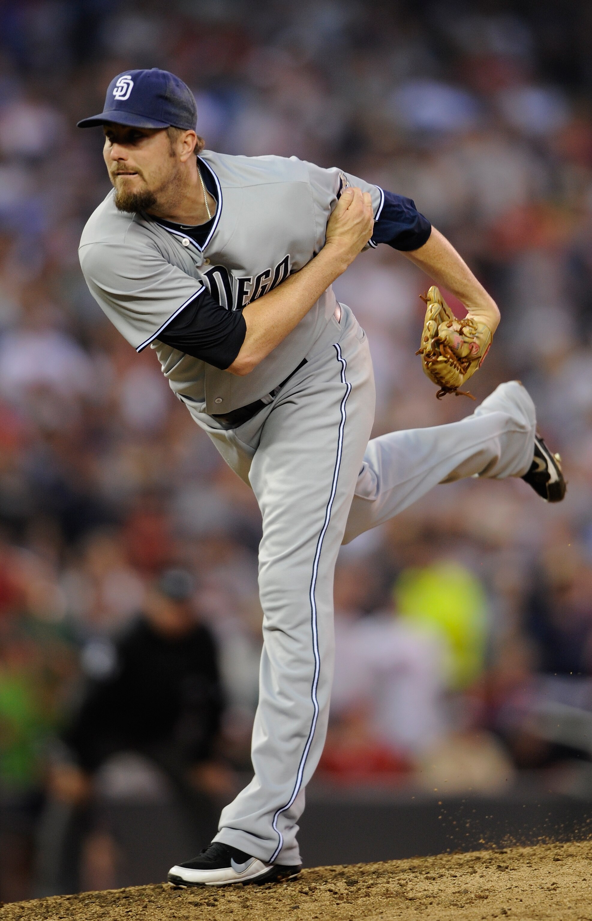 MINNEAPOLIS, MN - JUNE 18: Chad Qualls #50 of the San Diego Padres delivers a pitch against the Minnesota Twins in the eighth inning on June 18, 2011 at Target Field in Minneapolis, Minnesota. The Twins defeated the Padres 1-0. (Photo by Hannah Foslien/Ge