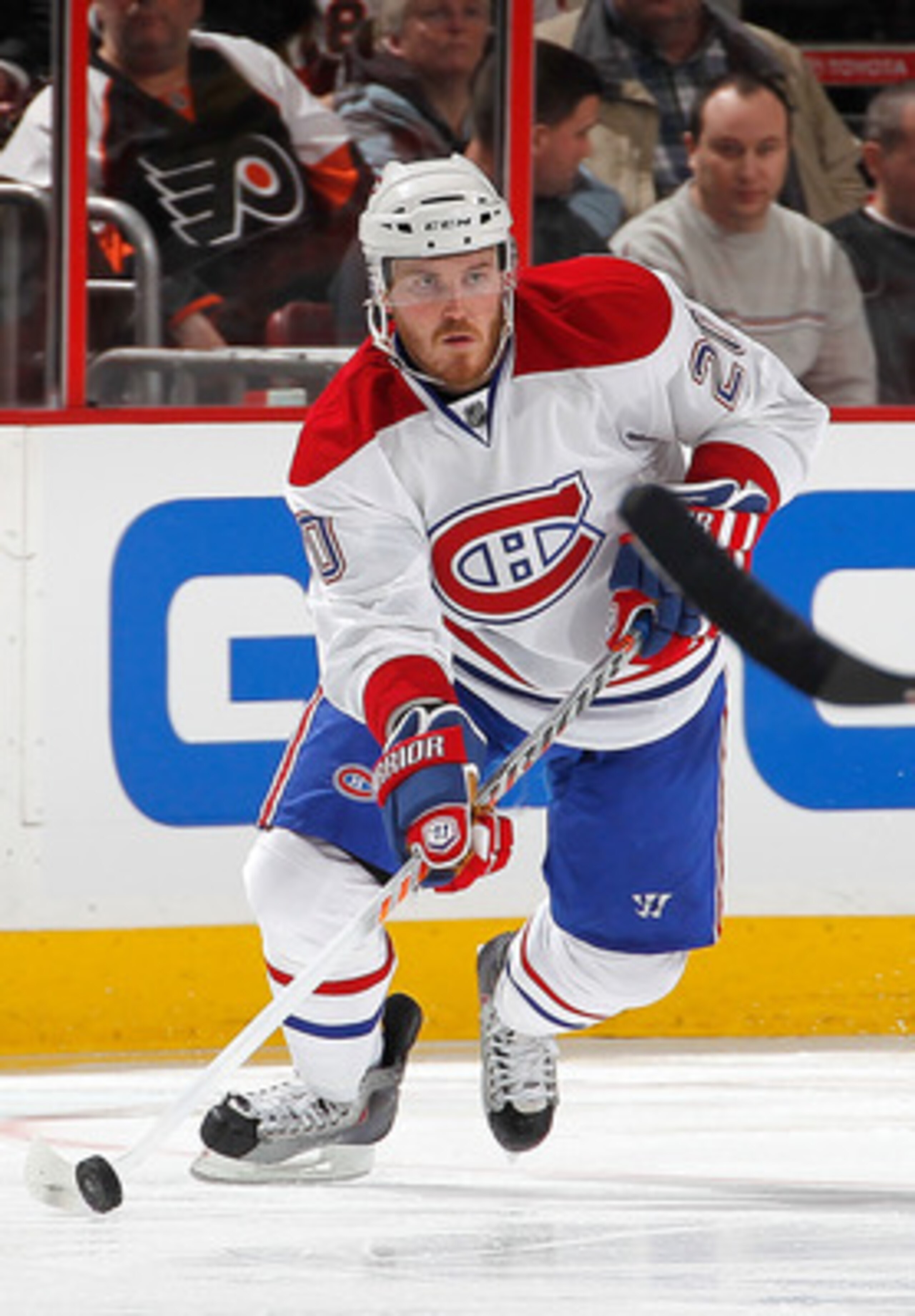 PHILADELPHIA, PA - JANUARY 25:  James Wisniewski #20 of the Montreal Canadiens skates in an NHL hockey game against the Philadelphia Flyers at the Wells Fargo Center on January 25, 2011 in Philadelphia, Pennsylvania.  (Photo by Paul Bereswill/Getty Images