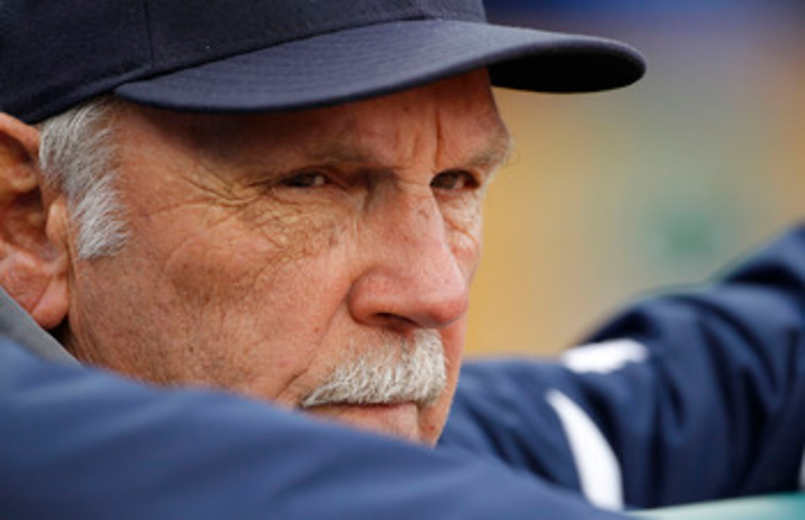 DETROIT - APRIL 28: Detroit Tigers manager Jim Leyland watches the action during the game against the Seattle Mariners at Comerica Park on April 28, 2011 in Detroit, Michigan. The Mariners defeated the Tigers 7-2. (Photo by Leon Halip/Getty Images)