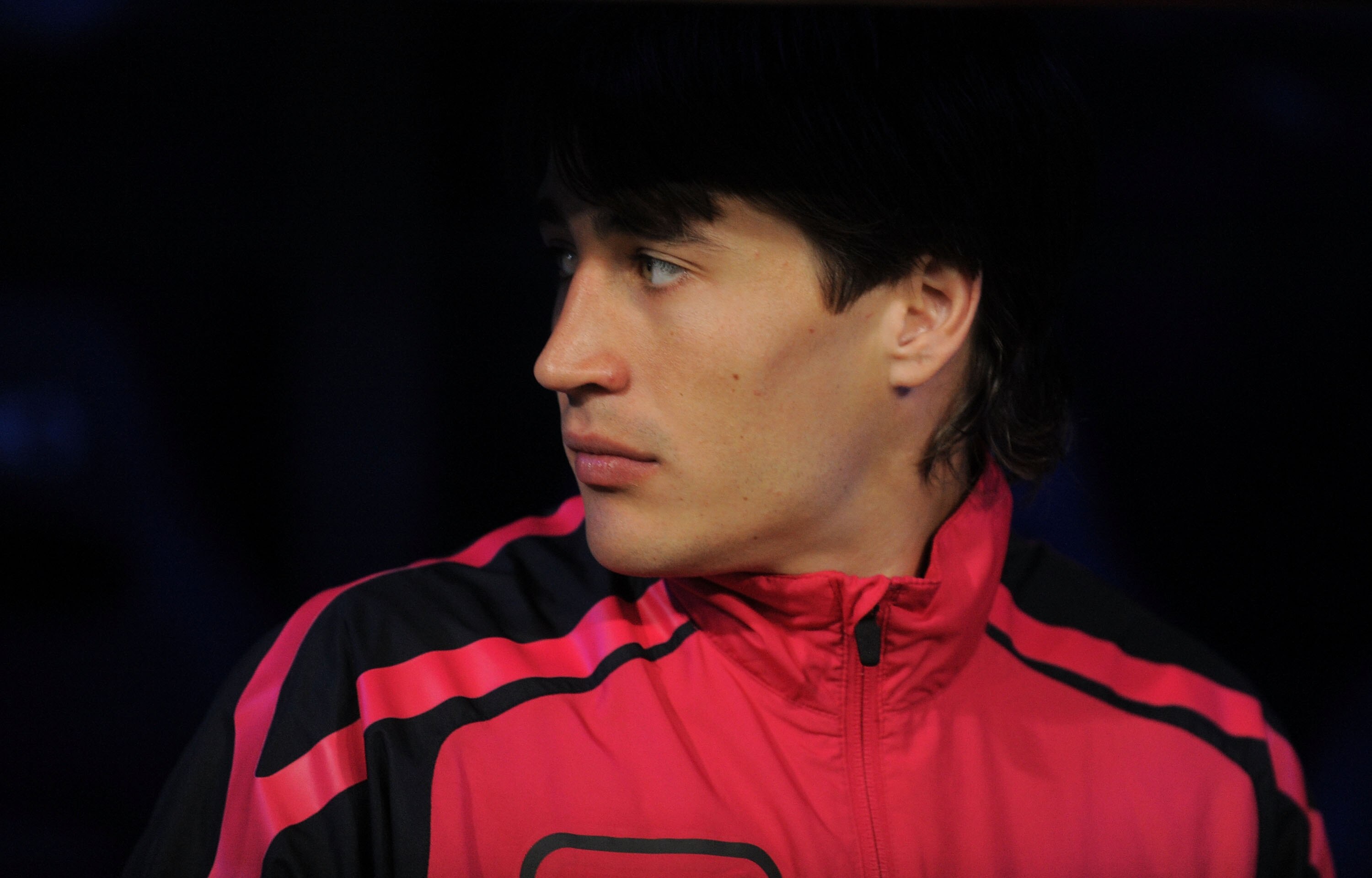 MADRID, SPAIN - APRIL 16: Bojan Krkic of Barcelona waits in the substitutes bench before the start of  the La Liga match between Real Madrid and Barcelona at Estadio Santiago Bernabeu on April 16, 2011 in Madrid, Spain.  (Photo by Denis Doyle/Getty Images
