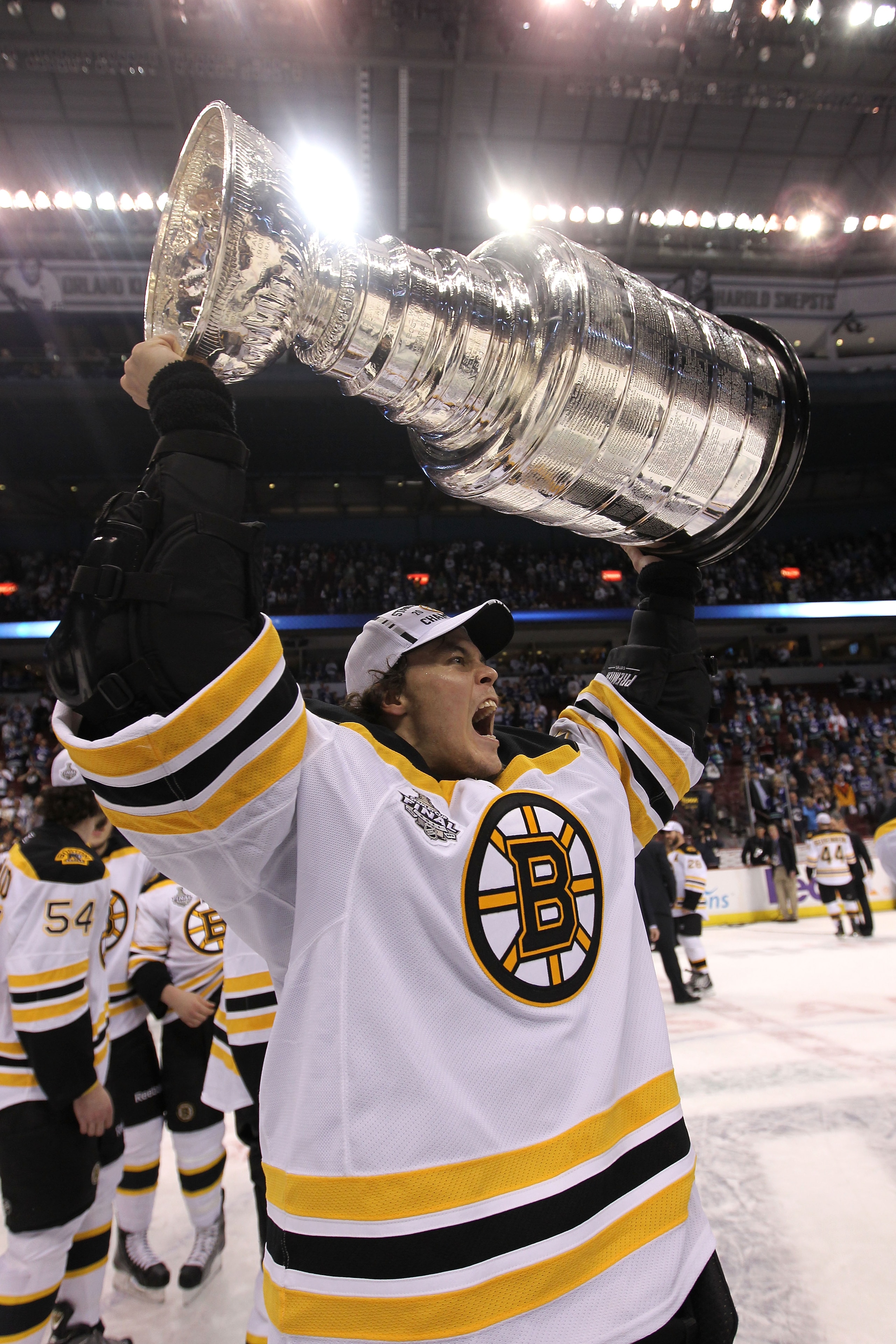 VANCOUVER, BC - JUNE 15:  Tuukka Rask #40 of the Boston Bruins celebrates with the Stanley Cup after defeating the Vancouver Canucks in Game Seven of the 2011 NHL Stanley Cup Final at Rogers Arena on June 15, 2011 in Vancouver, British Columbia, Canada. T