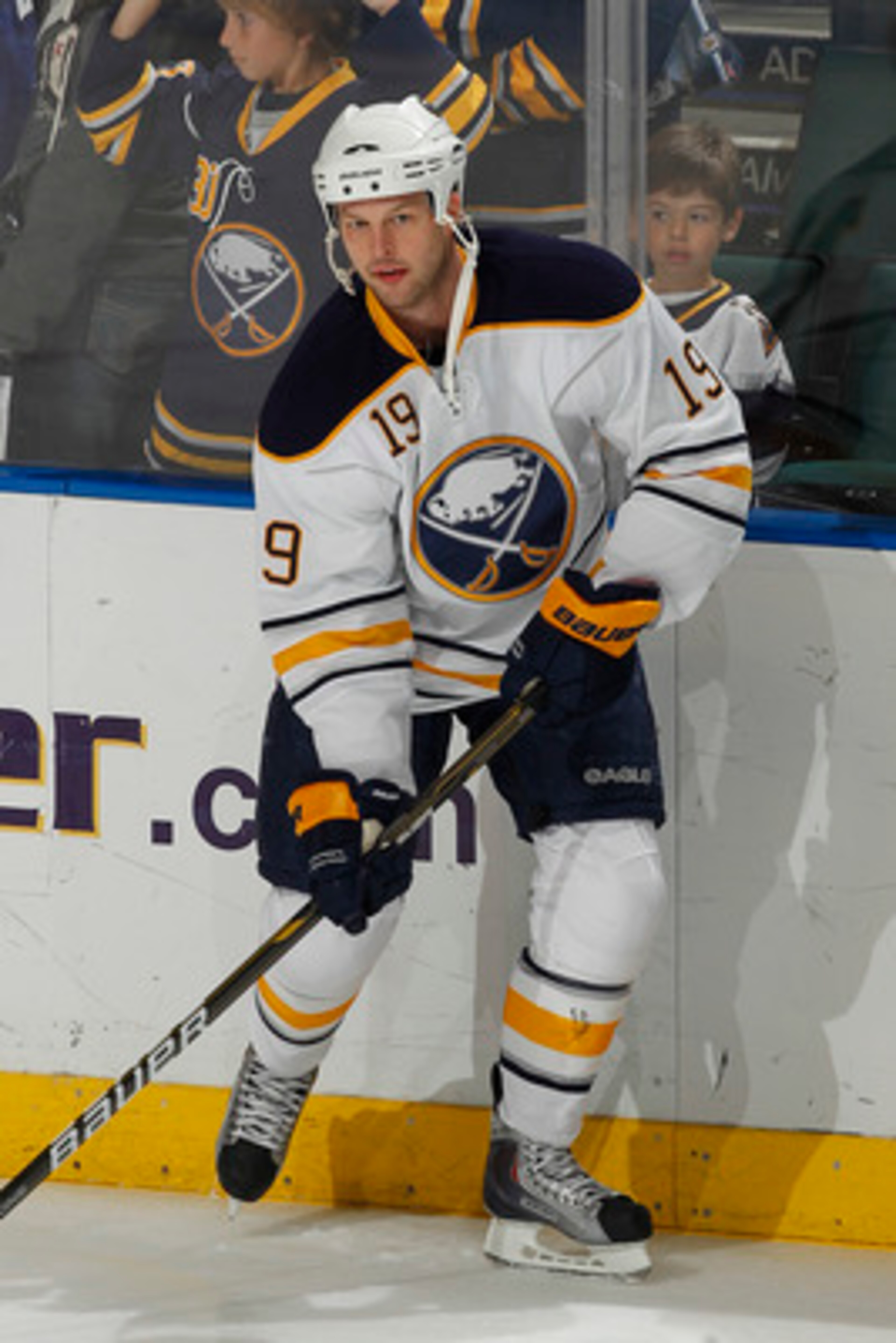 SUNRISE, FL - DECEMBER 17: Tim Connolly #19 of the Buffalo Sabres skates prior to the game against the Florida Panthers on December 17, 2010 at the BankAtlantic Center in Sunrise, Florida. The Panthers defeated the Sabres 6-2. (Photo by Joel Auerbach/Gett