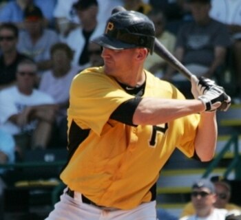 DENVER, CO - MAY 01:  First baseman Lyle Overbay #37 of the Pittsburgh Pirates takes an at bat against the Colorado Rockies at Coors Field on May 1, 2011 in Denver, Colorado. The Pirates defeated the Rockies 8-4.  (Photo by Doug Pensinger/Getty Images)