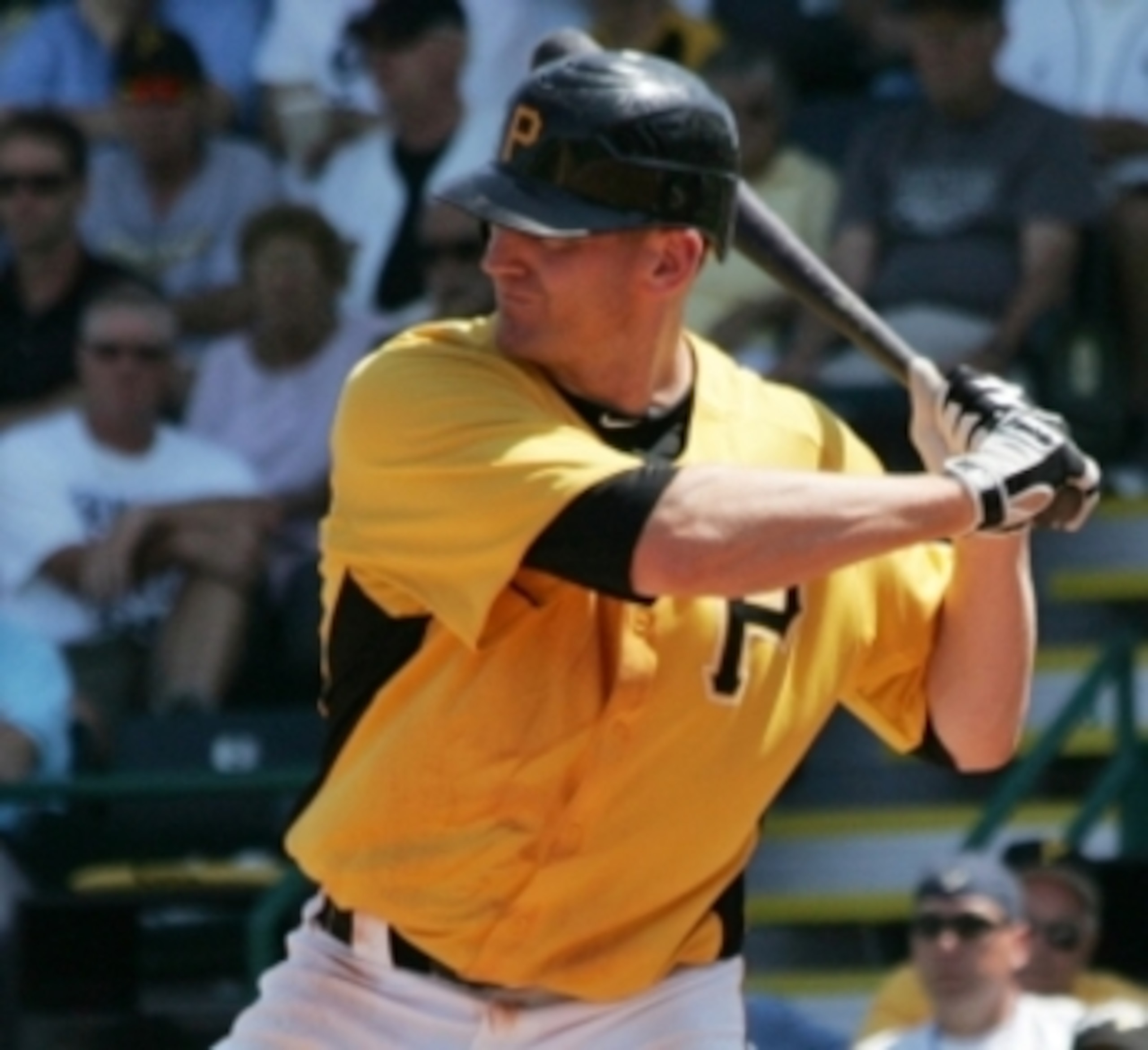 DENVER, CO - MAY 01:  First baseman Lyle Overbay #37 of the Pittsburgh Pirates takes an at bat against the Colorado Rockies at Coors Field on May 1, 2011 in Denver, Colorado. The Pirates defeated the Rockies 8-4.  (Photo by Doug Pensinger/Getty Images)