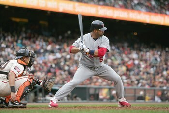 SAN FRANCISCO - APRIL 19: Albert Pujols #5 of the St. Louis Cardinals stands ready at bat against the San Francisco Giants during a Major League Baseball game on April 19, 2007 at AT&T Park in San Francisco, California. (Photo by Jed Jacobsohn/Getty Image