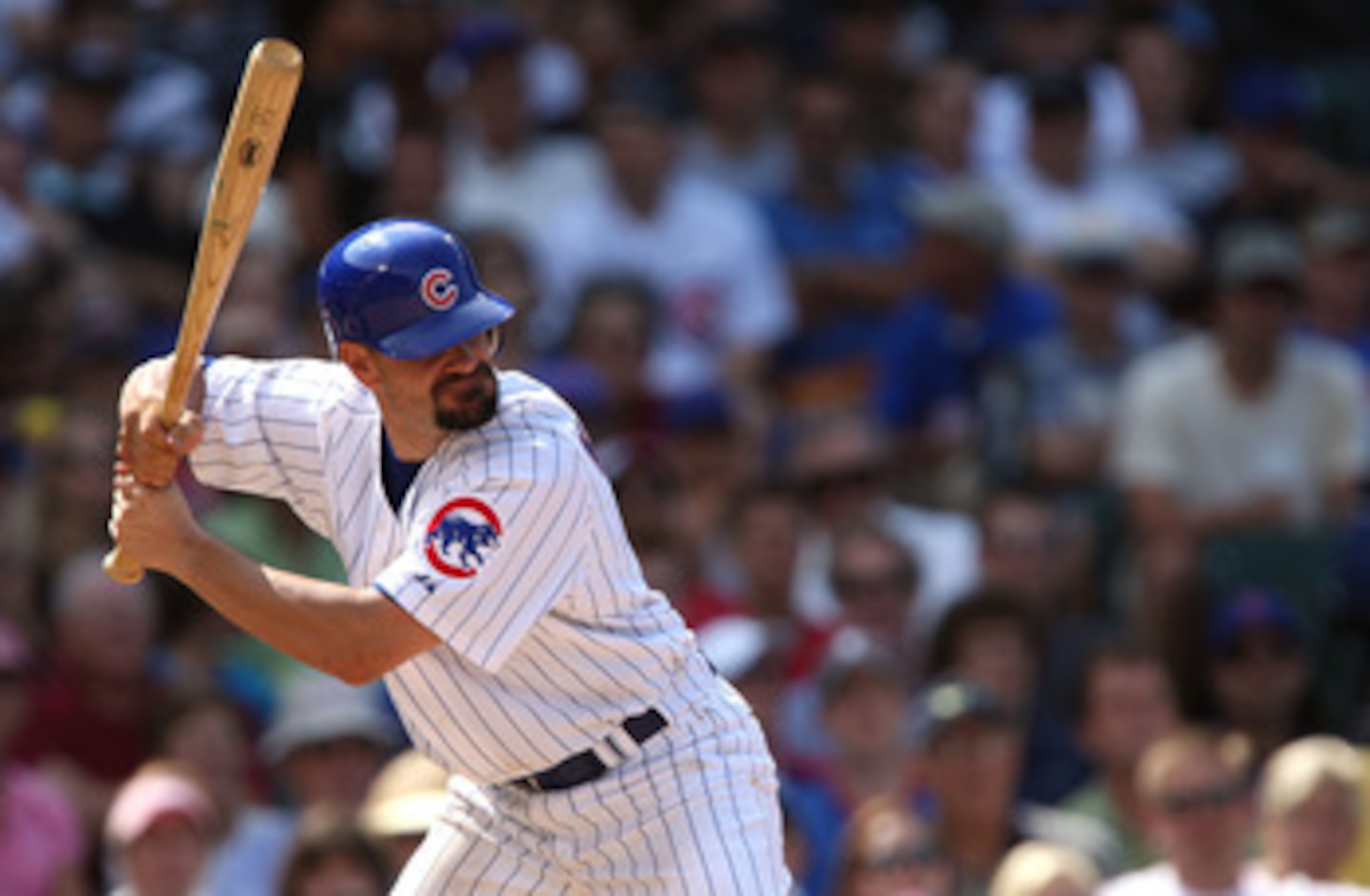 CHICAGO - JULY 19:  Jason Kendall #18 of the Chicago Cubs bats against the San Francisco Giants at Wrigley Field on July 19, 2007 in Chicago, Illinois.  (Photo by Jamie Squire/Getty Images)