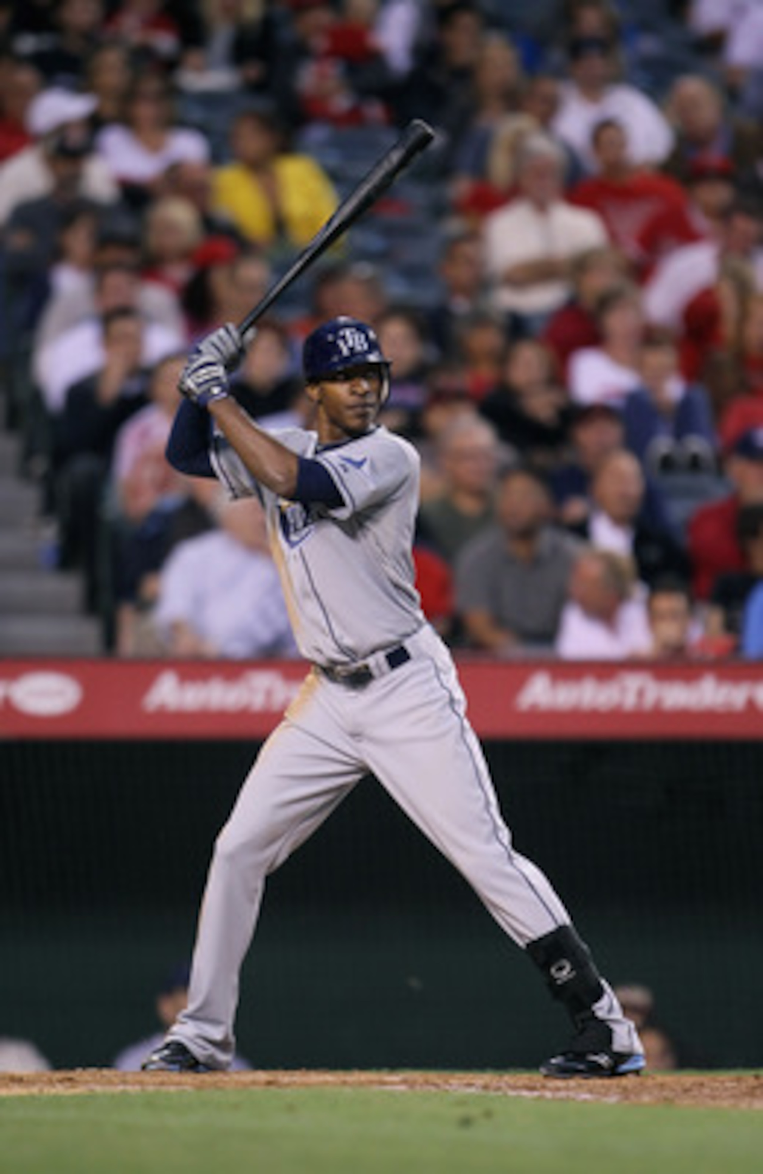 ANAHEIM, CA - JUNE 08:  B.J. Upton #2 of the Tampa Bay Rays bats against the Los Angeles Angels of Anaheim at Angel Stadium of Anaheim on June 8, 2011 in Anaheim, California.  (Photo by Jeff Gross/Getty Images)