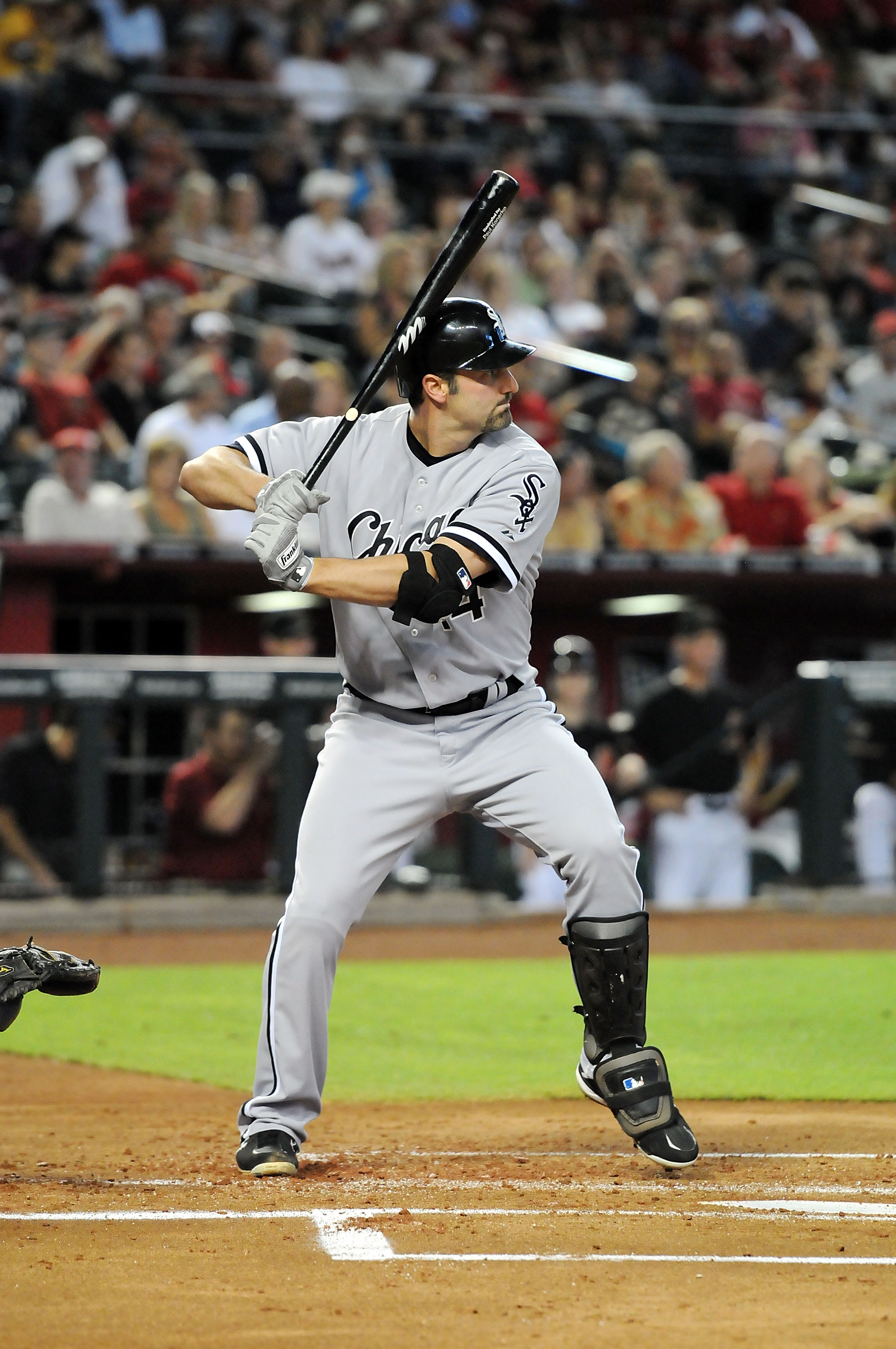 PHOENIX, AZ - JUNE 18:  Paul Konerko #14 of the Chicago White Sox gets ready in the batters box against the Arizona Diamondbacks at Chase Field on June 18, 2011 in Phoenix, Arizona.  (Photo by Norm Hall/Getty Images)