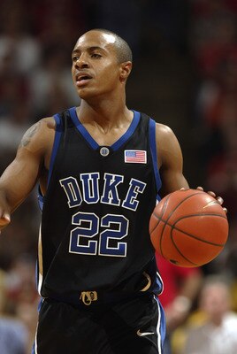 17 Feb 2002:  Jason Williams of Duke dribbles the ball during the game against Maryland at Cole Field House in College Park, Maryland . The Maryland Terrapins beat the Duke Blue Devils 87-73. DIGITAL IMAGE.Mandatory Credit: Craig Jones/Getty Images