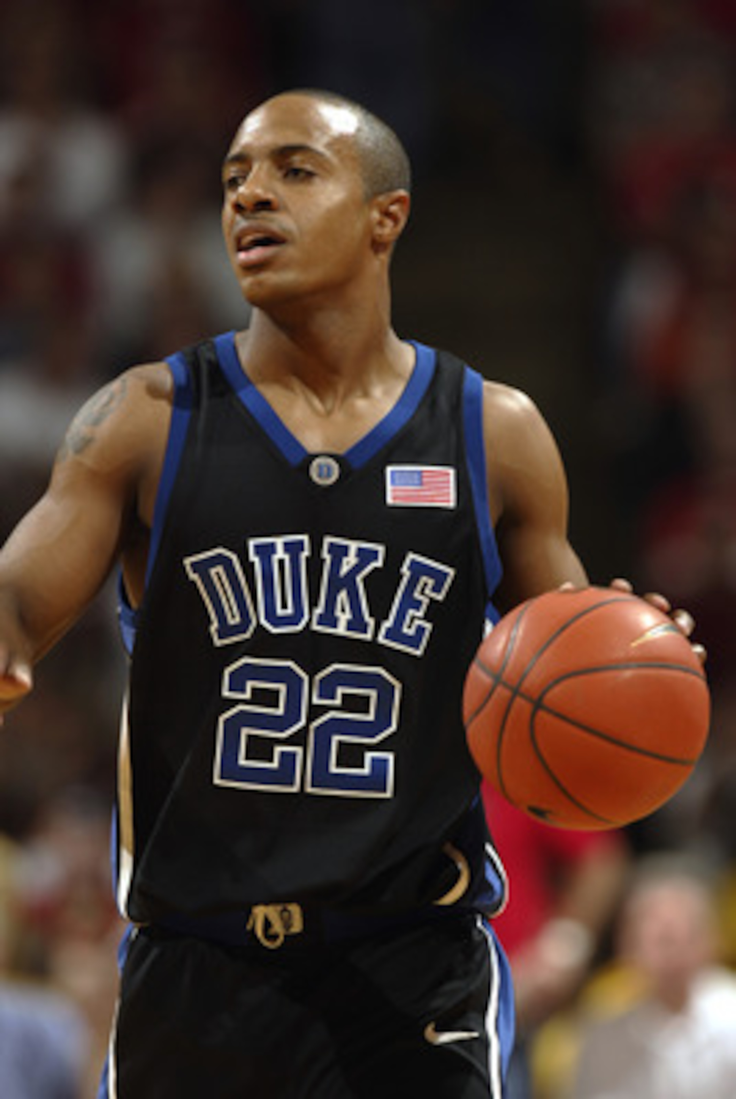 17 Feb 2002:  Jason Williams of Duke dribbles the ball during the game against Maryland at Cole Field House in College Park, Maryland . The Maryland Terrapins beat the Duke Blue Devils 87-73. DIGITAL IMAGE.Mandatory Credit: Craig Jones/Getty Images