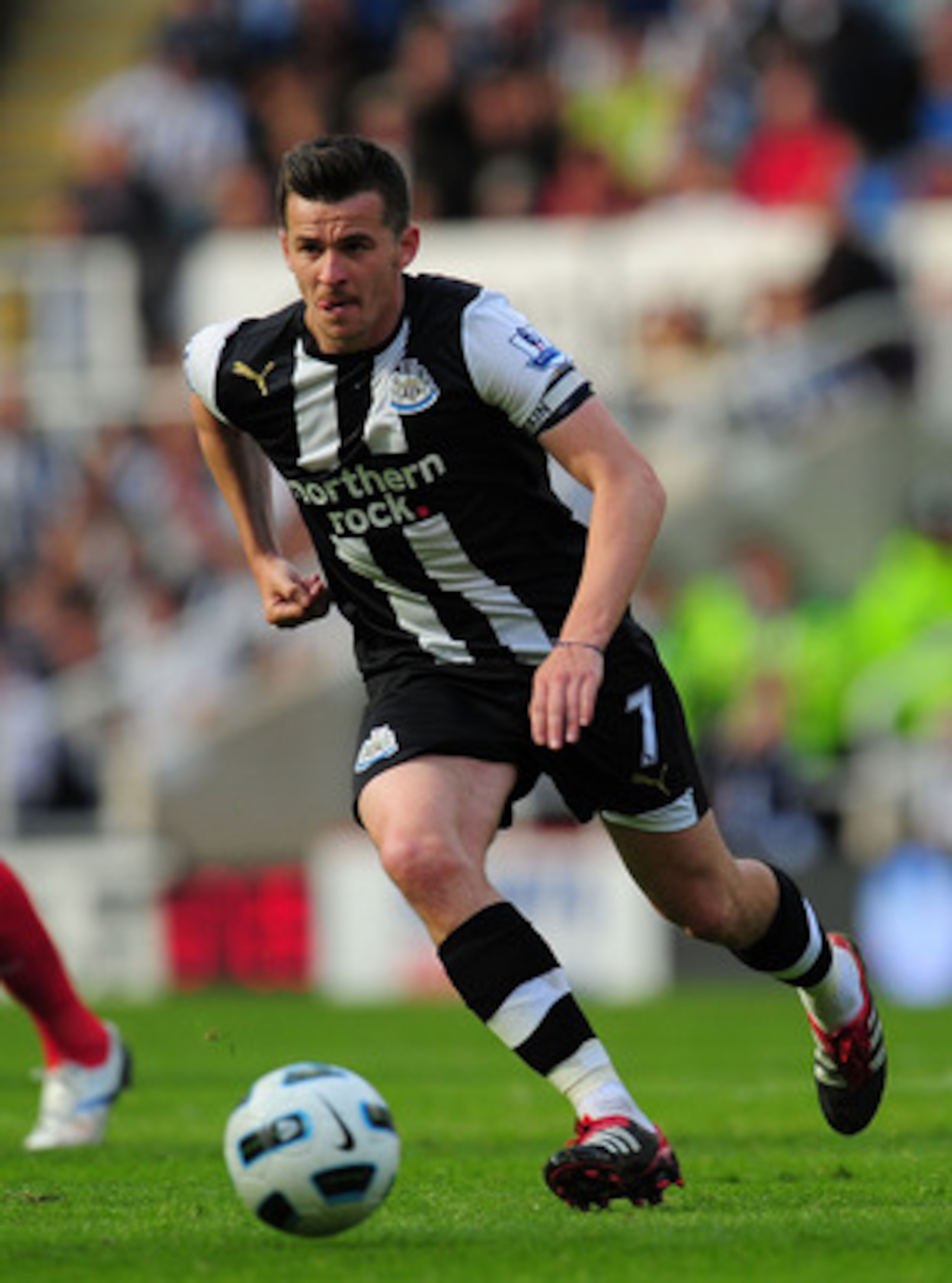 NEWCASTLE UPON TYNE, ENGLAND - MAY 22:  Newcastle player Joey Barton in action during the Barclays Premier League game between Newcastle United and West Bromwich Albion at St James' Park on May 22, 2011 in Newcastle upon Tyne, England.  (Photo by Stu Fors
