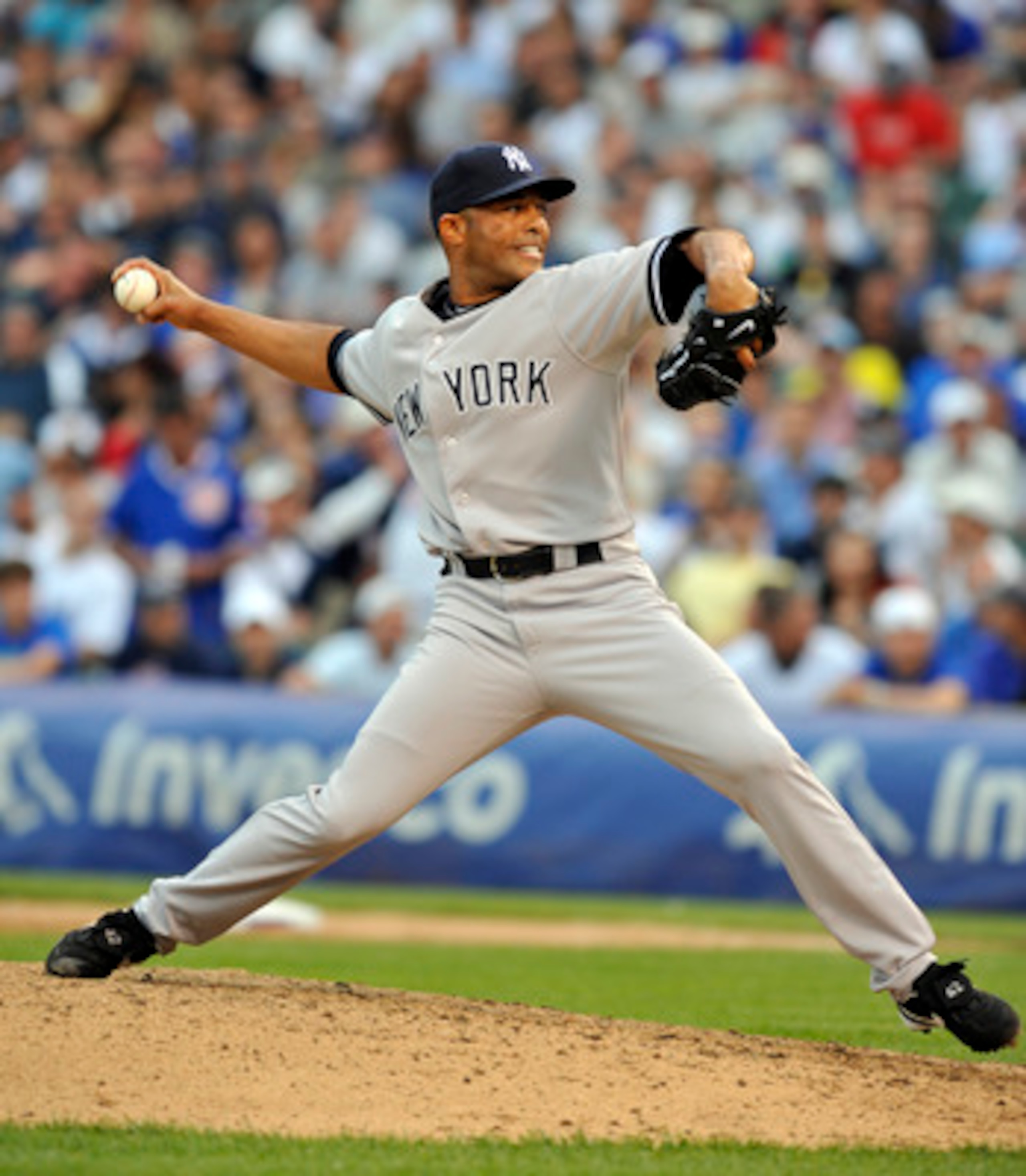 CHICAGO, IL - JUNE 18:  Mariano Rivera # 42 of the New York Yankees pitches against the  Chicago Cubs on June 18, 2011 at Wrigley Field in Chicago, Illinois.  The Yankees defeated the Cubs 4-3 (Photo by David Banks/Getty Images)