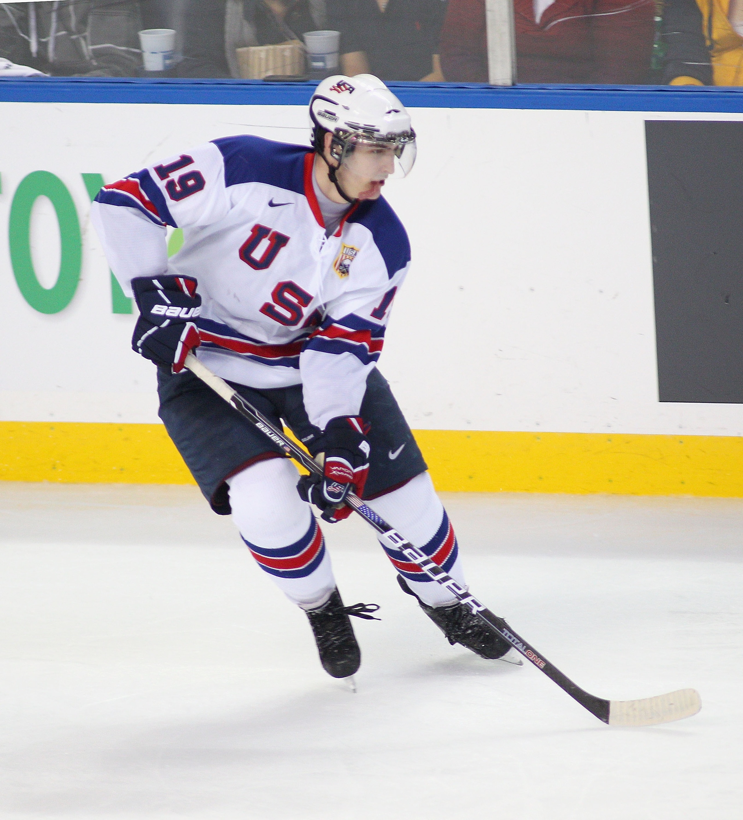 BUFFALO, NY - DECEMBER 30: Chris Kreider #19 of the United States skates against Germany during the 2011 IIHF World U20 Championship game between United States and Germany on December 30, 2010 in Buffalo, New York. The USA won 4-0.  (Photo by Rick Stewart