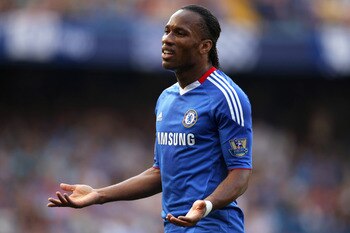 LONDON, ENGLAND - APRIL 30:  Didier Drogba of Chelsea gestures during the Barclays Premier League match between Chelsea and Tottenham Hotspur at Stamford Bridge on April 30, 2011 in London, England.  (Photo by Scott Heavey/Getty Images)