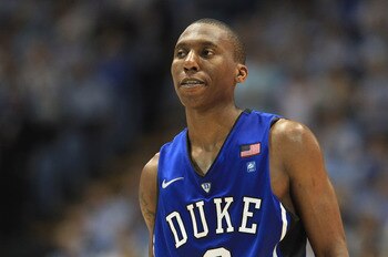CHAPEL HILL, NC - MARCH 05:  Nolan Smith #2 of the Duke Blue Devils watches on against the North Carolina Tar Heels during their game at the Dean E. Smith Center on March 5, 2011 in Chapel Hill, North Carolina.  (Photo by Streeter Lecka/Getty Images)