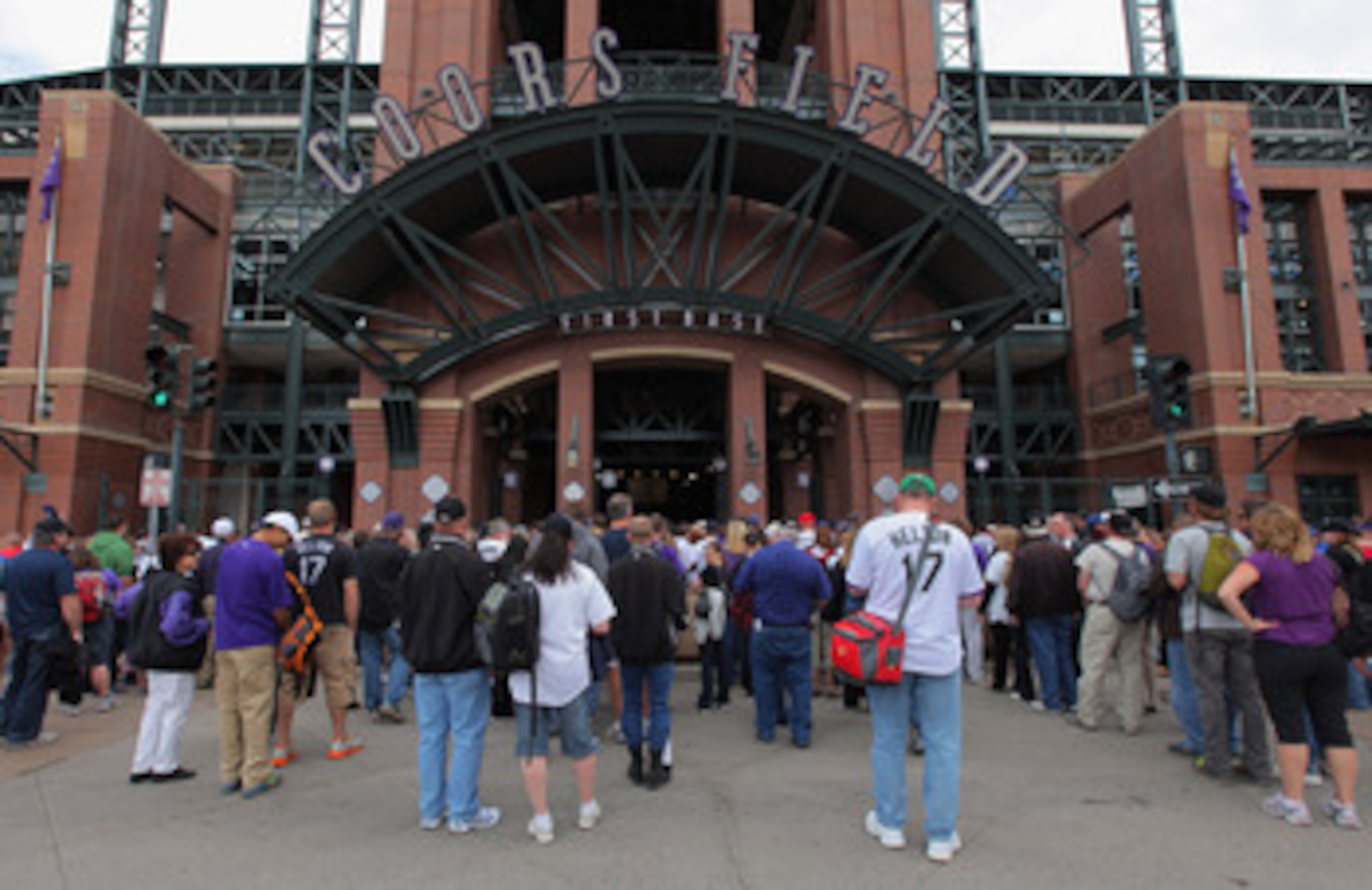 DENVER, CO - APRIL 17:  Fans line up at the gate prior to the game as the Colorado Rockies host the Chicago Cubs at Coors Field on April 17, 2011 in Denver, Colorado.  (Photo by Doug Pensinger/Getty Images)