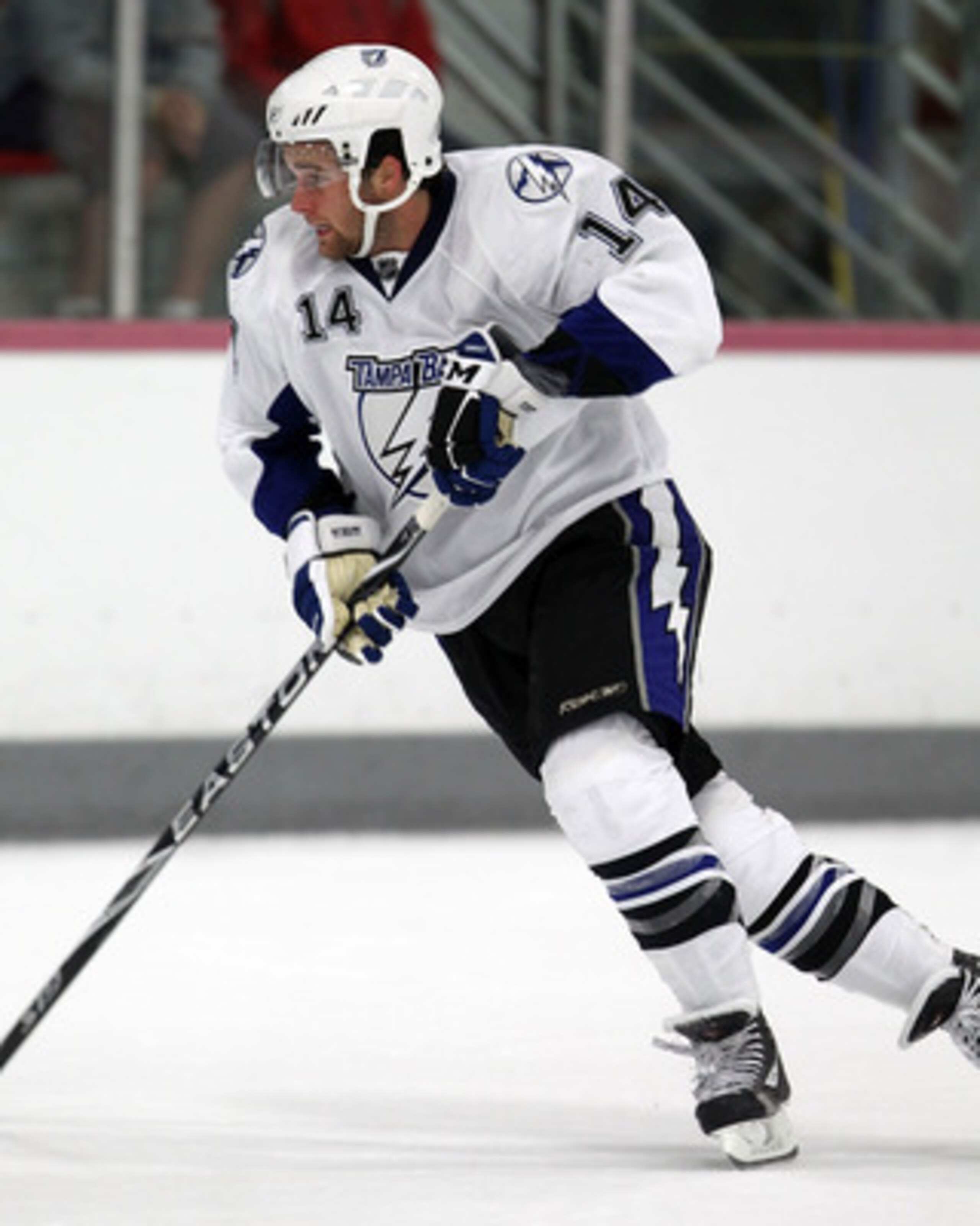 TRAVERSE CITY, MI - SEPTEMBER 11: Brett Connolly  #14 of the Tampa Bay Lightning skates up the ice during the NHL Prospects Tournament on September 11, 2010 at Centre Ice Arena in Traverse City, Michigan.  (Photo by Dave Reginek/Getty Images)