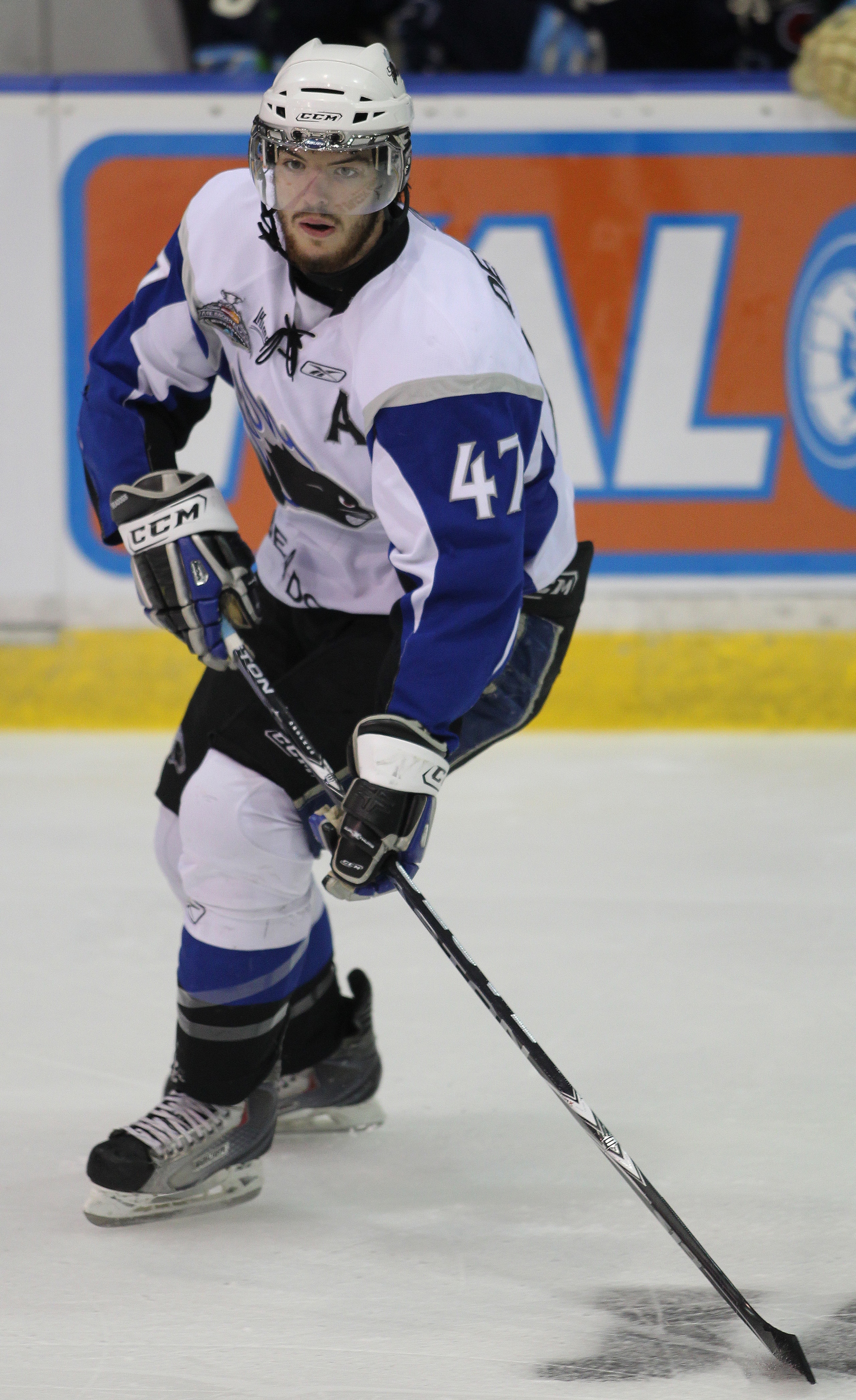 MISSISSAUGA, CANADA - MAY 20:  Simon Despres #47 of the Saint John Sea Dogs skates against the Mississauga St. Michael's Majors in the opening game of the 2011 Mastercard Memorial Cup at the Hershey Centre in Mississauga, Canada. The Sea Dogs defeated the