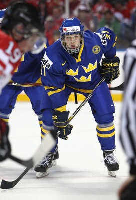 BUFFALO, NY - DECEMBER 31: Forward Rickard Rakell #27 of Sweden during the 2011 IIHF World U20 Championship game between Canada and Sweden on December 31, 2010 at HSBC Arena in Buffalo, New York. (Photo by Tom Szczerbowski/Getty Images)