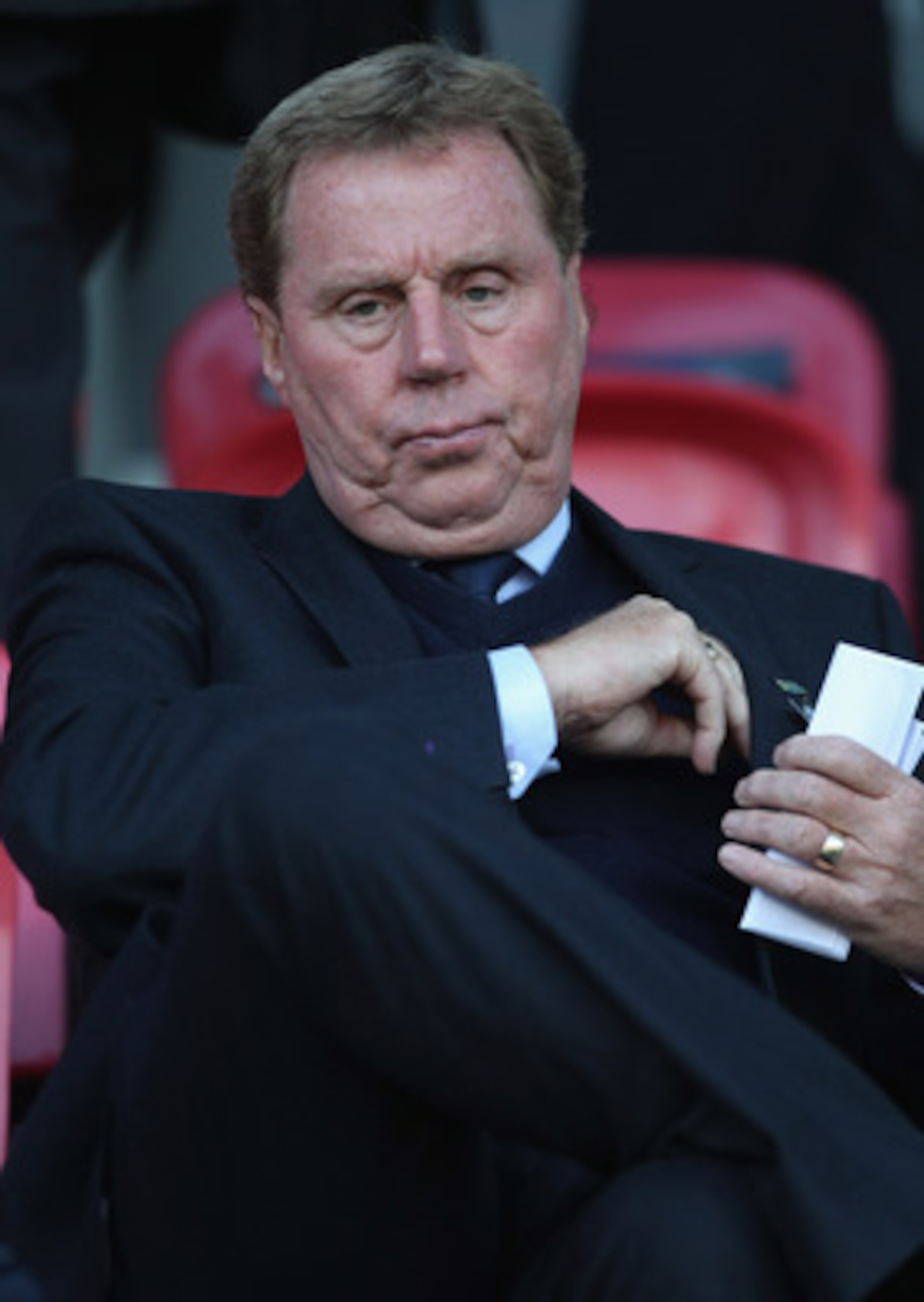 HERNING, DENMARK - JUNE 12: Harry Redknapp manager of Tottenham Hotspur looks on during the UEFA European Under-21 Championship Group B match between England and Spain at the Herning Stadium on June 12, 2011 in Herning, Denmark. (Photo by Michael Steele HERNING, DENMARK - JUNE 12: Harry Redknapp manager of Tottenham Hotspur looks on during the UEFA European Under-21 Championship Group B match between England and Spain at the Herning Stadium on June 12, 2011 in Herning, Denmark. (Photo by Michael Steele