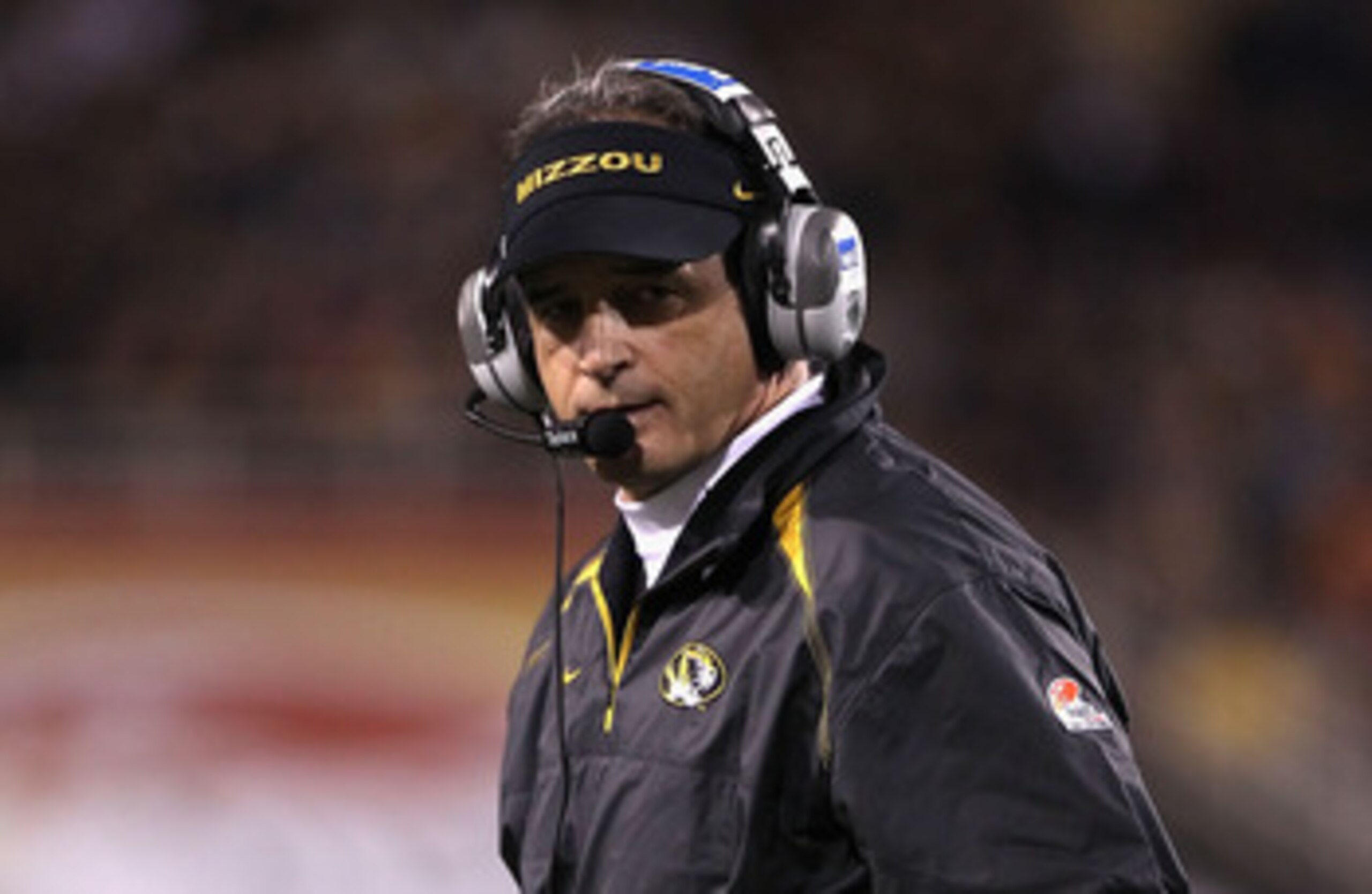 TEMPE, AZ - DECEMBER 28: Head coach Gary Pinkel of the Missouri Tigers reacts on the sidelines during the Insight Bowl against the Iowa Hawkeyes at Sun Devil Stadium on December 28, 2010 in Tempe, Arizona. The Hawkeyes defeated the Tigers 27-24. (Photo TEMPE, AZ - DECEMBER 28: Head coach Gary Pinkel of the Missouri Tigers reacts on the sidelines during the Insight Bowl against the Iowa Hawkeyes at Sun Devil Stadium on December 28, 2010 in Tempe, Arizona. The Hawkeyes defeated the Tigers 27-24. (Photo