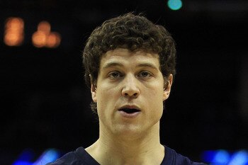 NEW ORLEANS, LA - MARCH 24:  Jimmer Fredette #32 of the Brigham Young Cougars celebrates against the Florida Gators during the Southeast regional of the 2011 NCAA men's basketball tournament at New Orleans Arena on March 24, 2011 in New Orleans, Louisiana