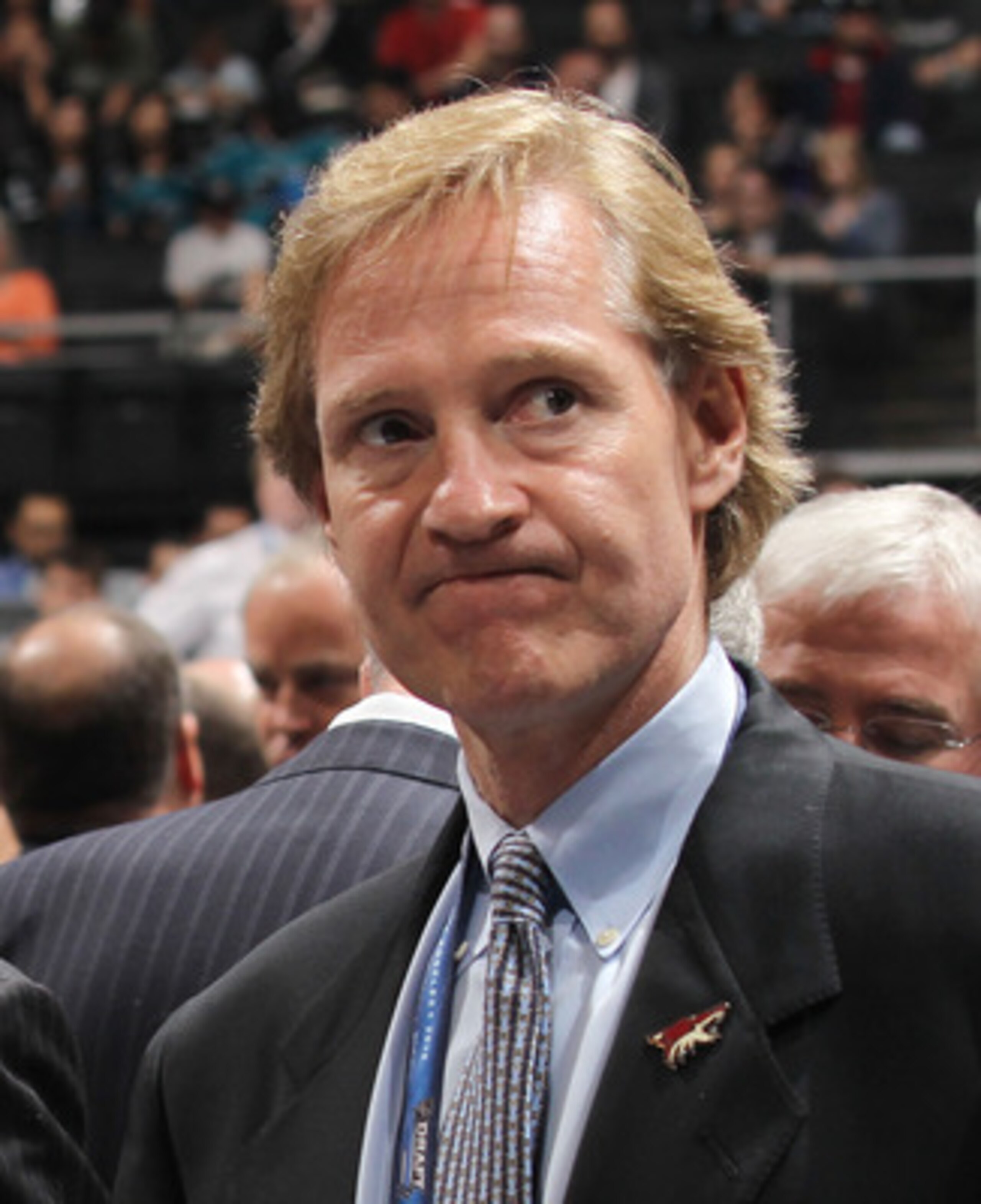 LOS ANGELES, CA - JUNE 25:  Don Maloney of the Phoenix Coyotes works on the draft floor during the 2010 NHL Entry Draft at Staples Center on June 25, 2010 in Los Angeles, California.  (Photo by Bruce Bennett/Getty Images)