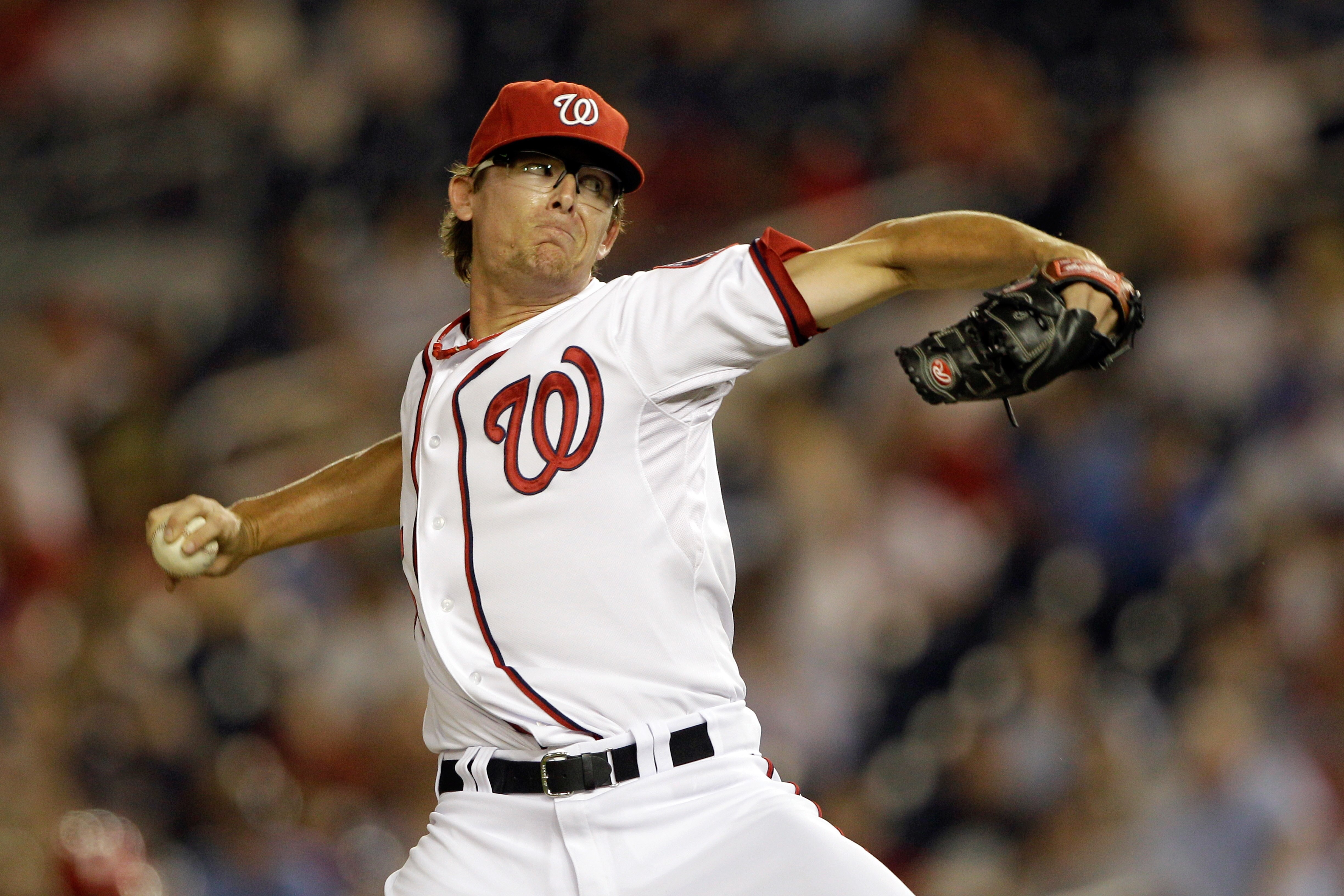 WASHINGTON, DC - MAY 31:  Pitcher Tyler Clippard #36 of the Washington Nationals delivers to a Philadelphia Phillies batter at Nationals Park on May 31, 2011 in Washington, DC. The Braves won 2-0. (Photo by Rob Carr/Getty Images)